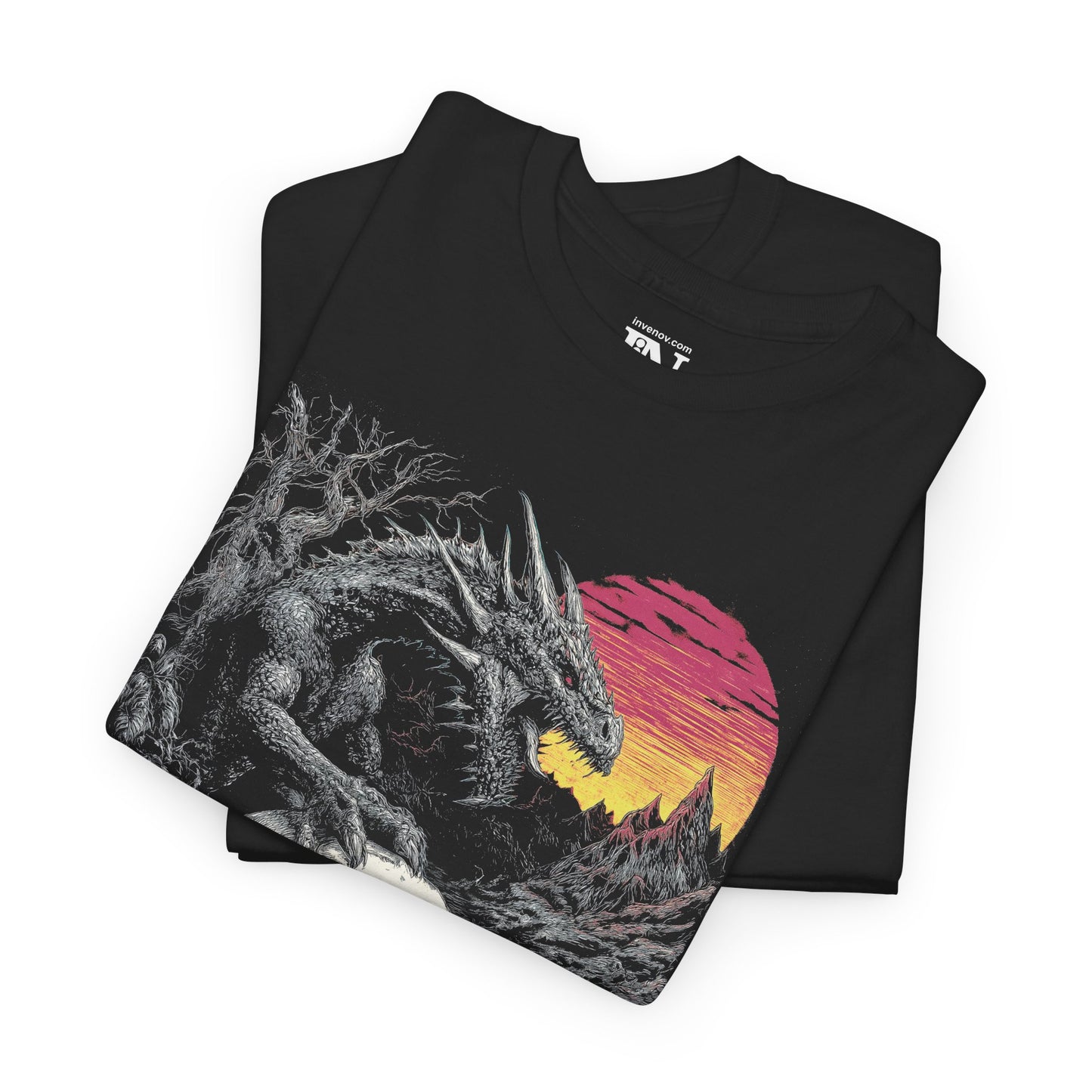 Dragon Fantasy Adventure Tee, Dragon and Skull Shirt, Mythical Creature Graphic Shirt, Gothic Sunset Dragon Tshirt, Dragon Lover Gift