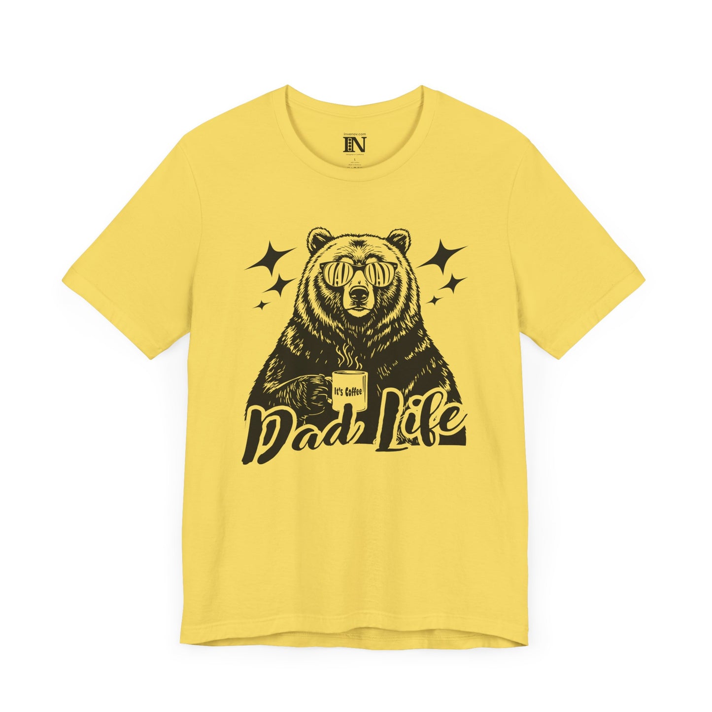 Father's Day Coffee Loving Dad Bear Shirt, Funny Father Day Shirt, Dad Life Short Sleeve T-shirt, Funny Gift for Dad, Bear Dad Shirt