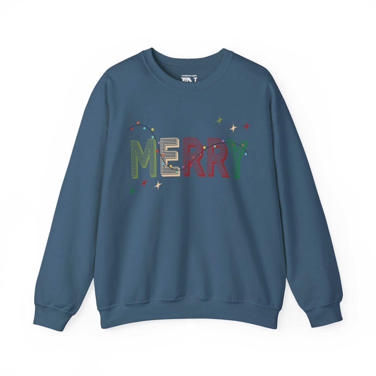 Christmas Light 'MERRY' Sweatshirt, Holiday Season Jumper, Festive Cozy Pullover, Xmas Crewneck, Winter Gift, Merry Christmas Sweater