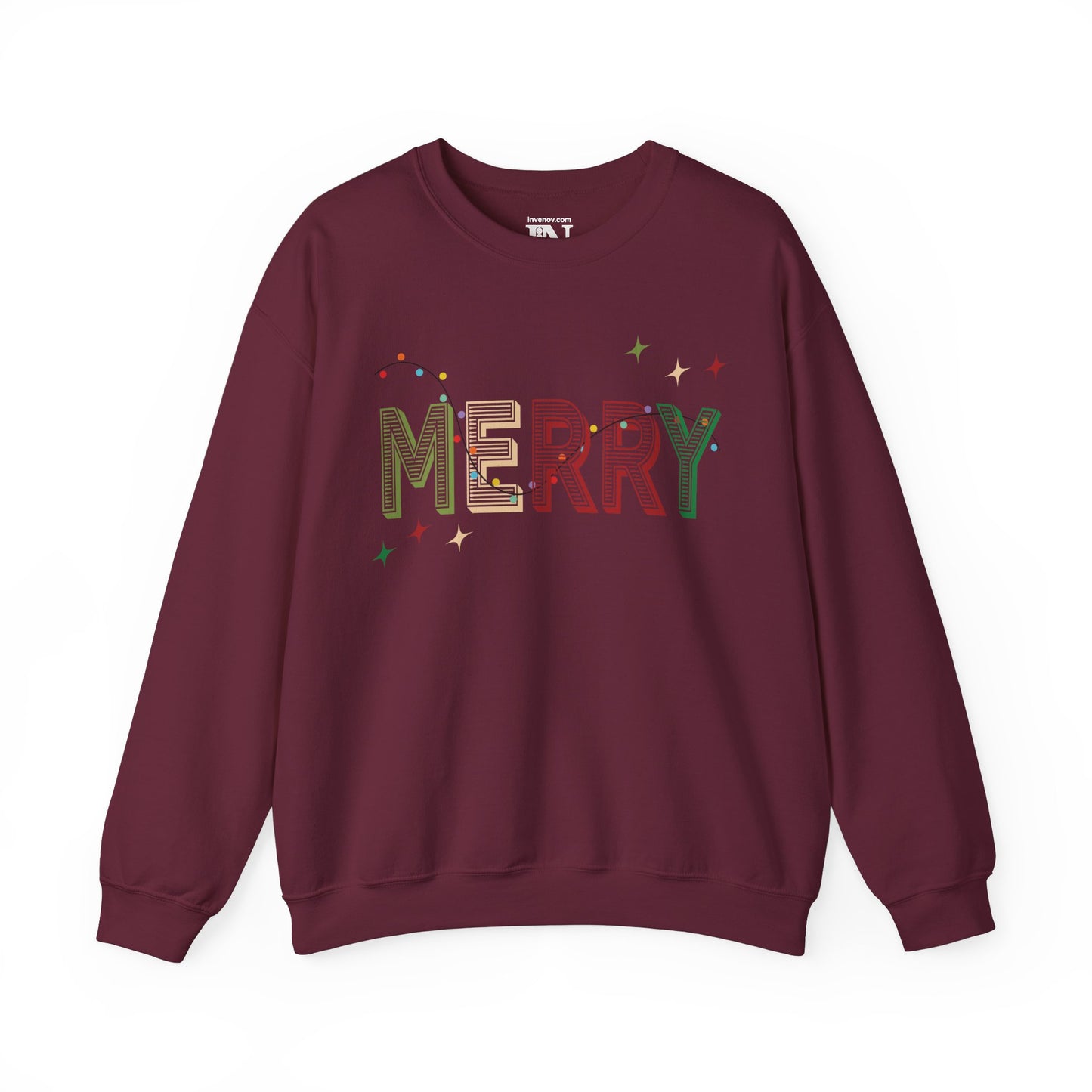 Christmas Light 'MERRY' Sweatshirt, Holiday Season Jumper, Festive Cozy Pullover, Xmas Crewneck, Winter Gift, Merry Christmas Sweater