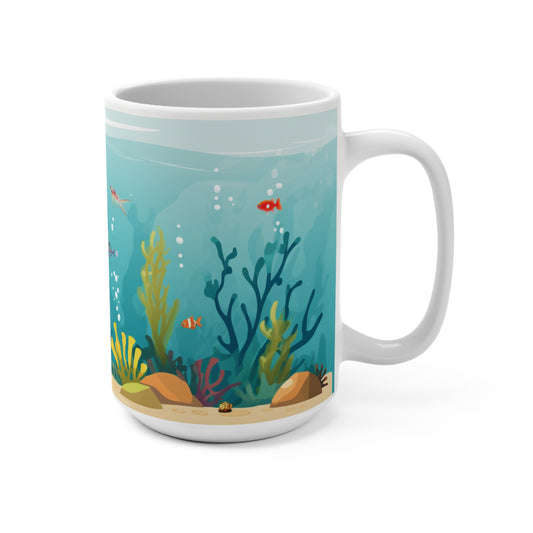 Aquarium Coffee Mug, Fish Mug, Aquatic Coffee Cup, Fish Lover Mug, Tropical Fish Mug, Gift For Fish Lover, Fish Tank Coffee Mug