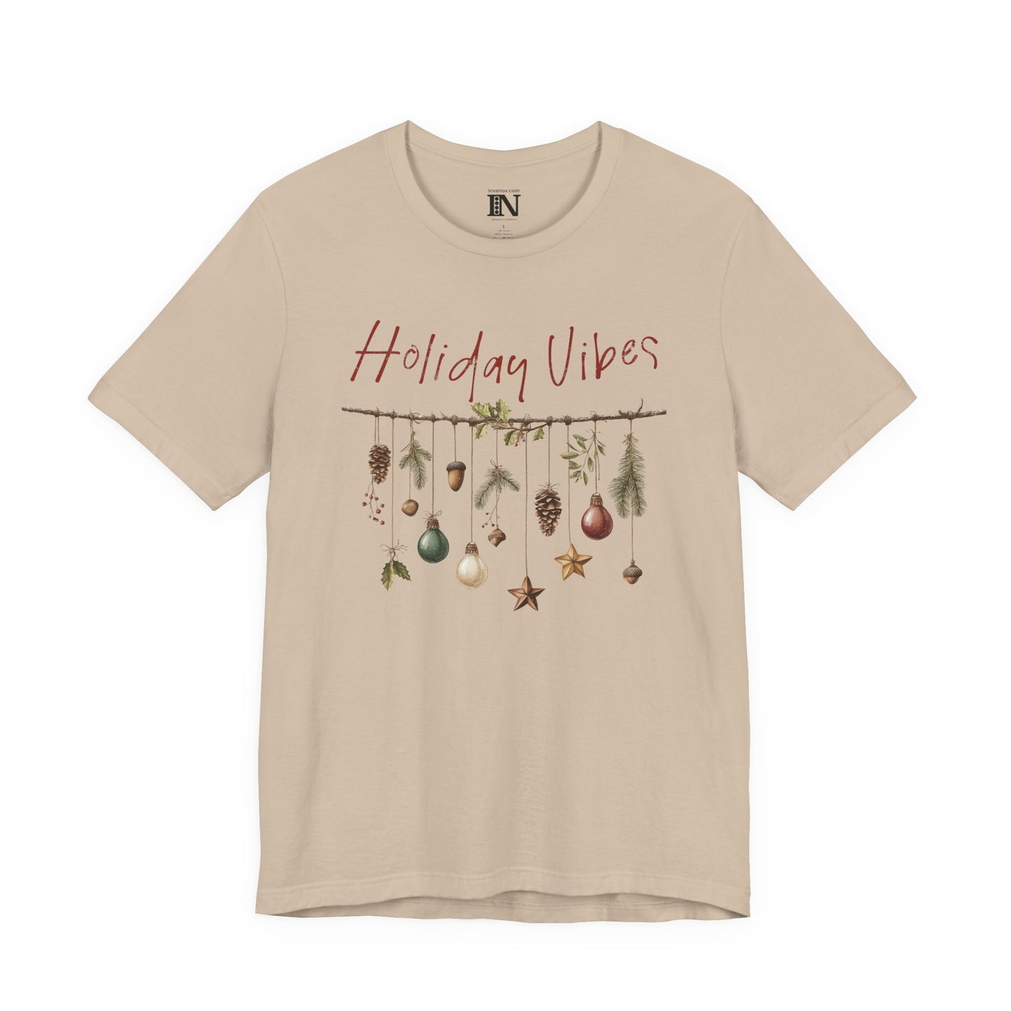 Holiday Vibes Festive Christmas Shirt, Rustic Woodland Design, Casual Gathering Shirt, Winter Celebration Tee, Everyday Holiday Wear,