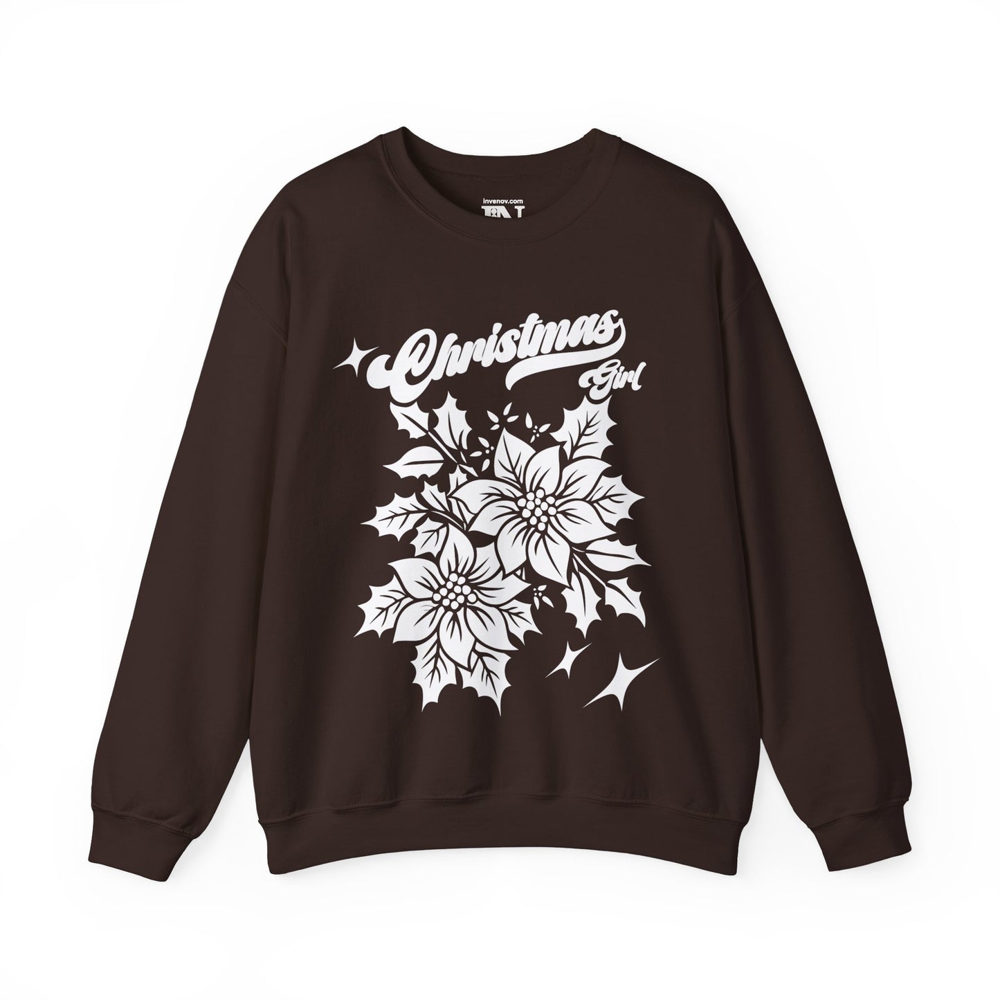 Christmas Girl Sweatshirt, Poinsettia Flower Sweater, December Birthday, Born December, Dec Sweatshirt, Winter Birthday, Winter Sweatshirt