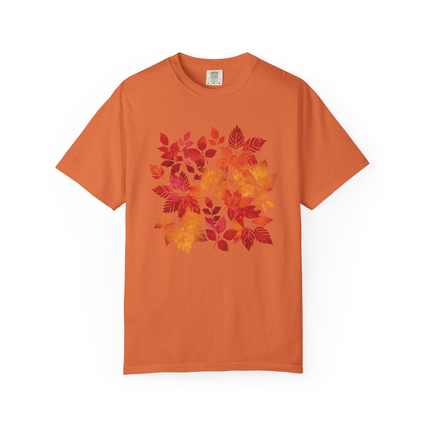 Comfort Colors Autumn Leaves Garment-Dyed T-shirt, Cozy Fall Golden Leaves Tee, Pumpkin Patch Vibes, Thanksgiving Gathering Vibrant Autumn