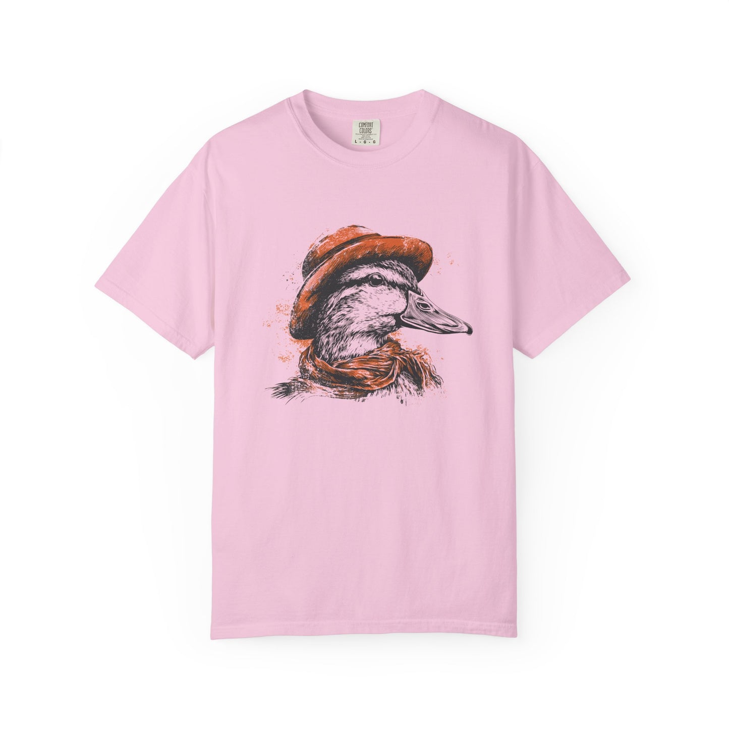 Comfort Colors Duck Graphic Tee, Garment-Dyed T-shirt with Distressed Stylized Duck Design, Duck Lover Shirt, Casual Wear, Crew Neck