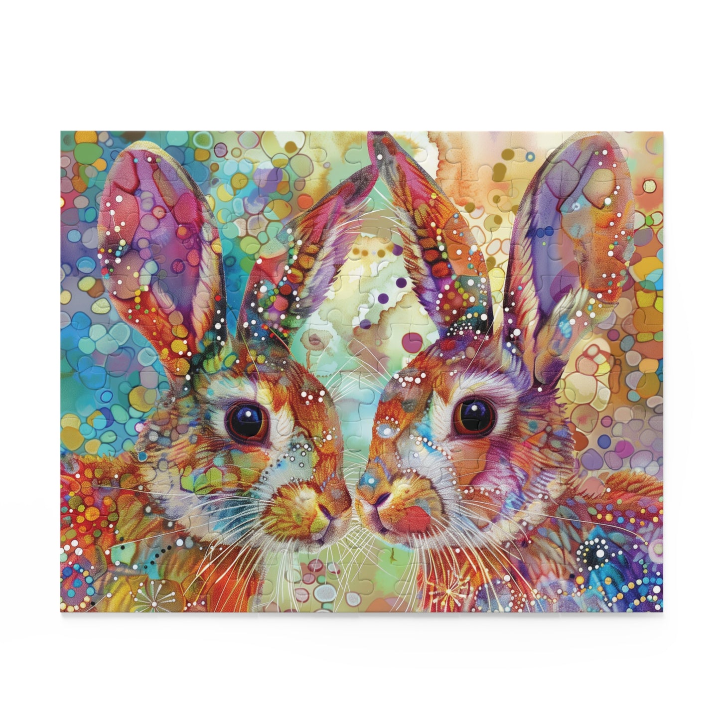 Rabbit Puzzle, Bunny Jigsaw Puzzle, Colorful Bunny Puzzle, Artistic Rabbit Puzzle, 120 pieces, 252 pieces, 500 pieces, Family Game Puzzle