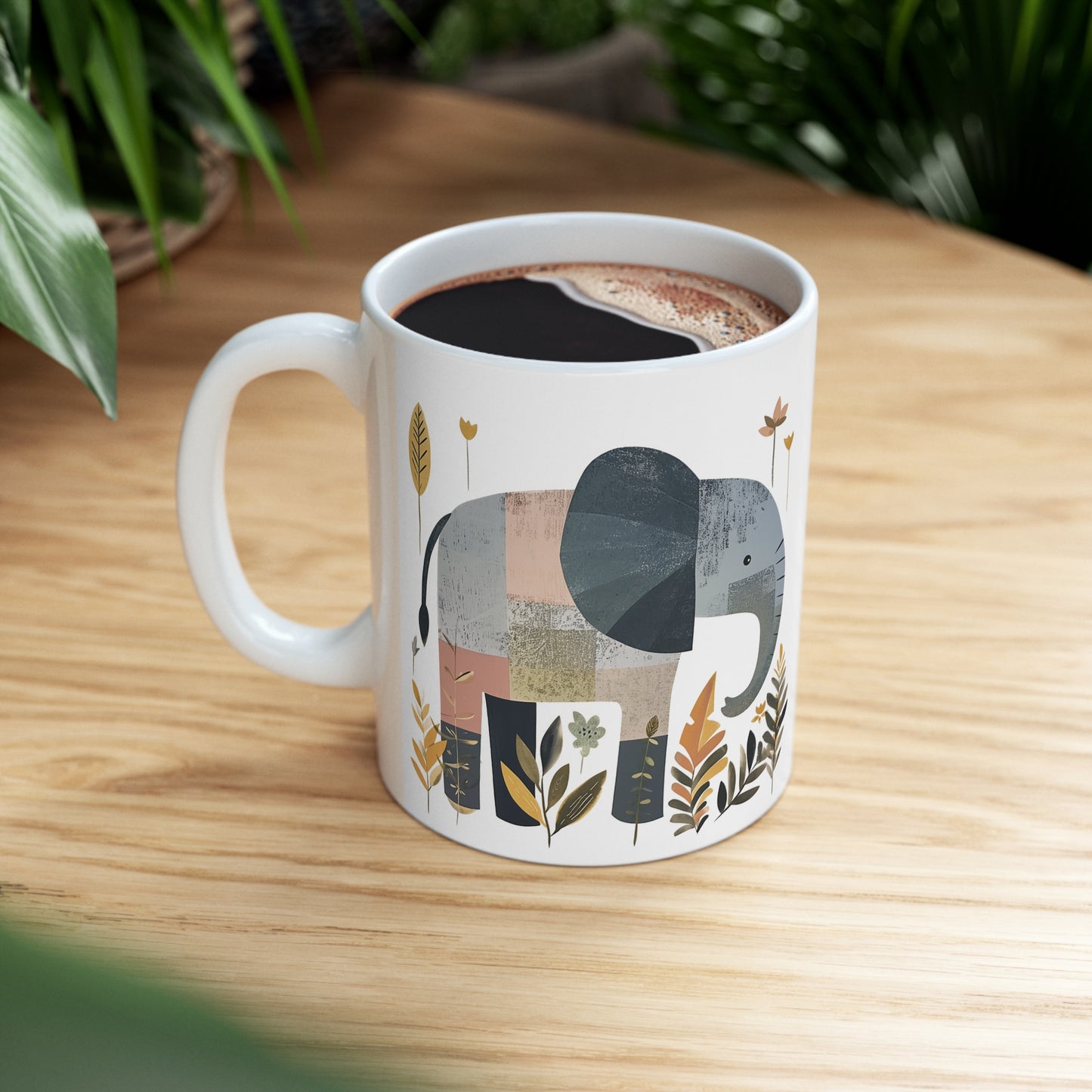 Elephant Mug, Wild Animal Coffee Mug, Cute Elephant Mug, Elephant Lover Gifts, Elephant Gift Ideas, Elephant Drawing Mug, Elephant Tea Cup