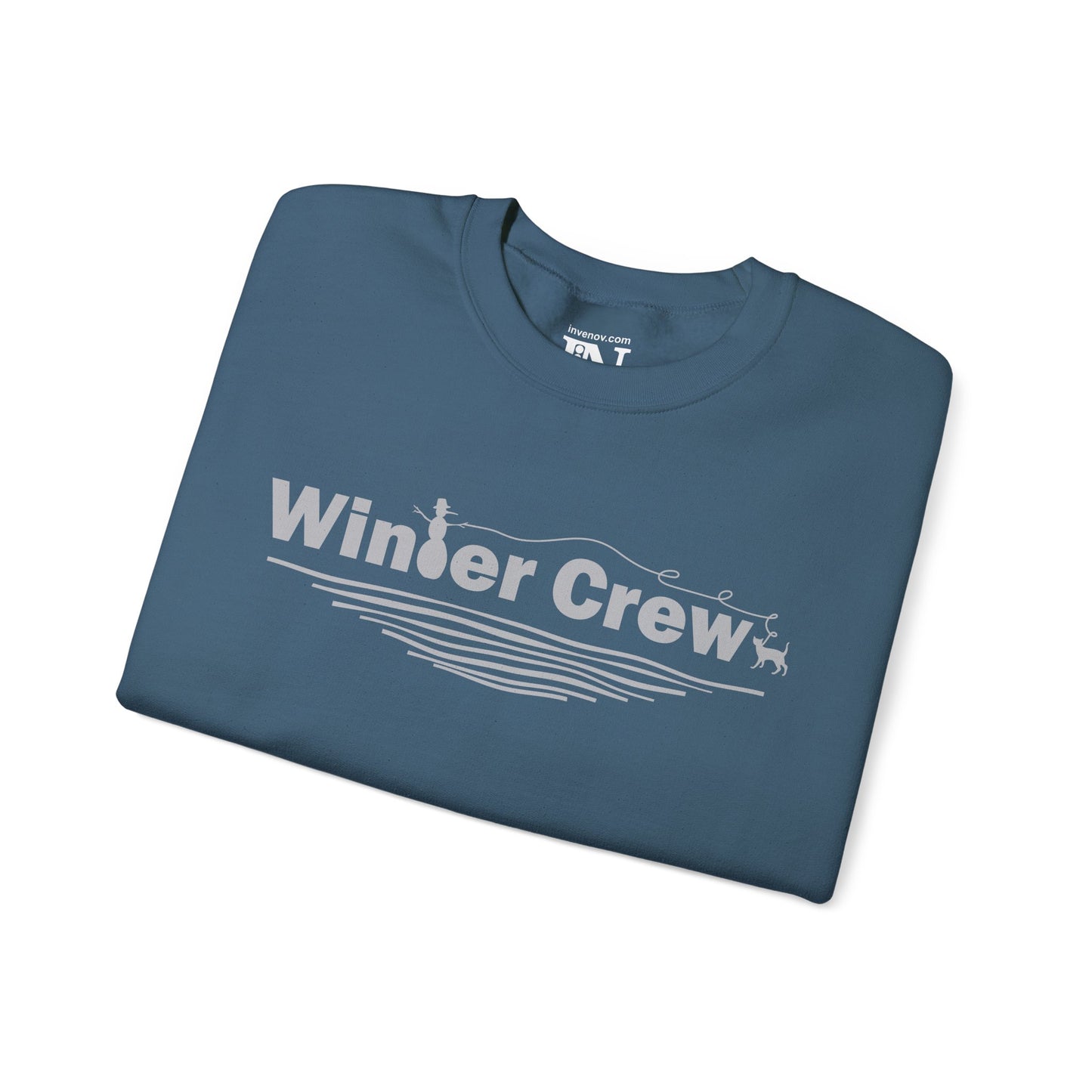 Custom Winter Crew Cat or Dog Graphic Sweatshirt, Personalized Winter Season Sweater, Crewneck Jumper for Pet Lovers, Winter Apparel