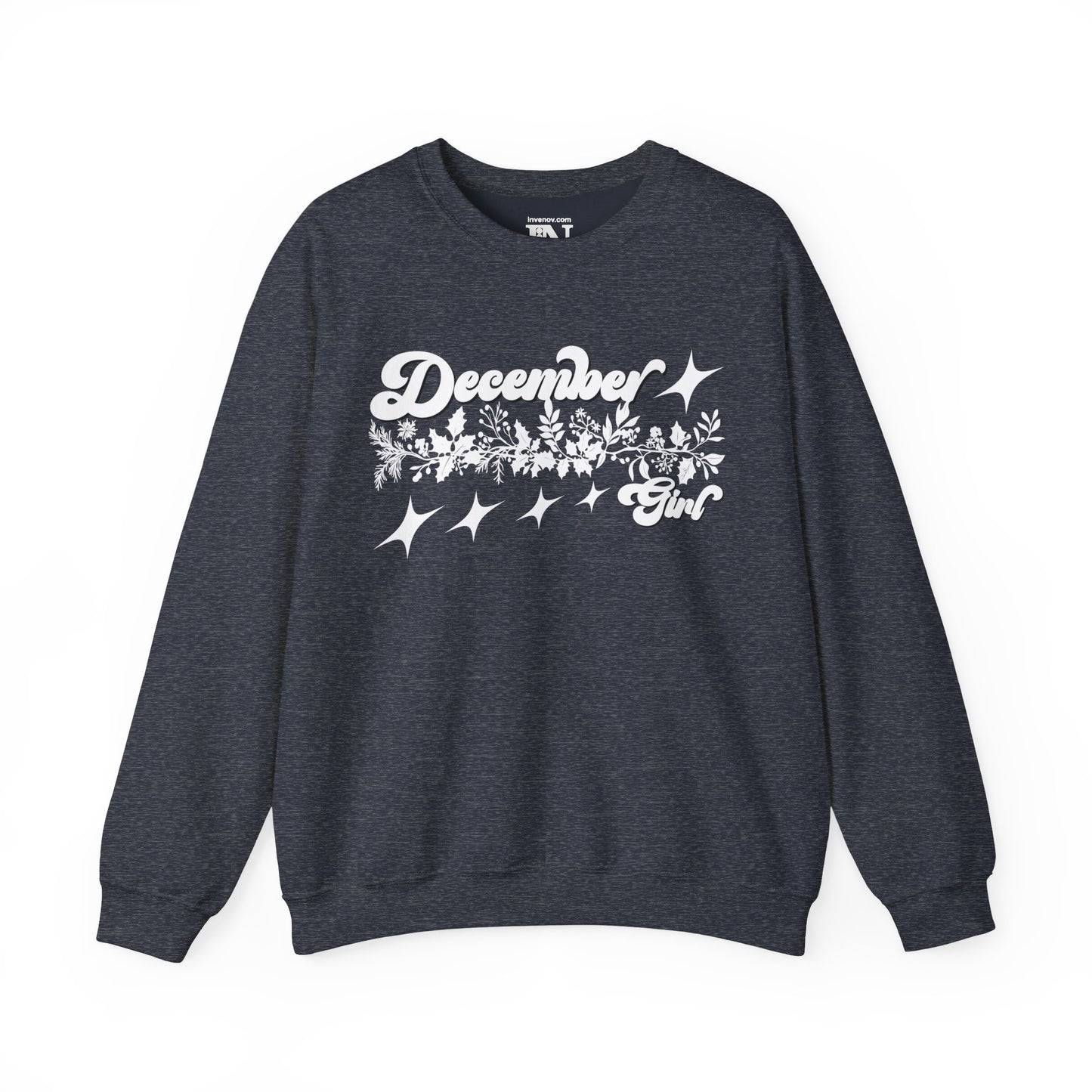 December Girl Sweatshirt, Christmas Flower Sweater, December Birthday, Born December, Dec Sweater, Winter Birthday, Winter Woman Sweatshirt