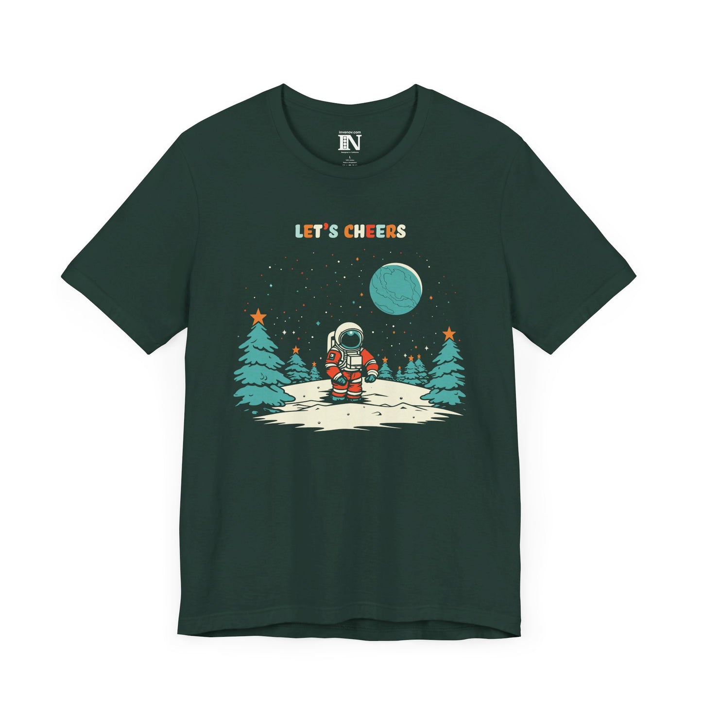 Christmas Shirt, Astronaut Shirt, Spaceman Shirt, Funny Christmas T-Shirt, Space Shirt, Christmas Gift Idea, Let's Cheers Shirt