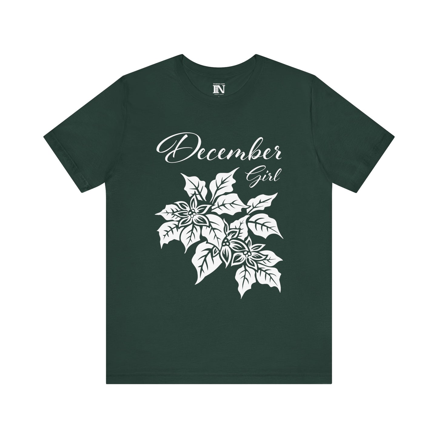 December Girl Shirt, Poinsettia Shirt, December Birthday Shirt, Born December Shirt, Dec T-Shirt, Winter Birthday Shirt, Winter Woman Shirt
