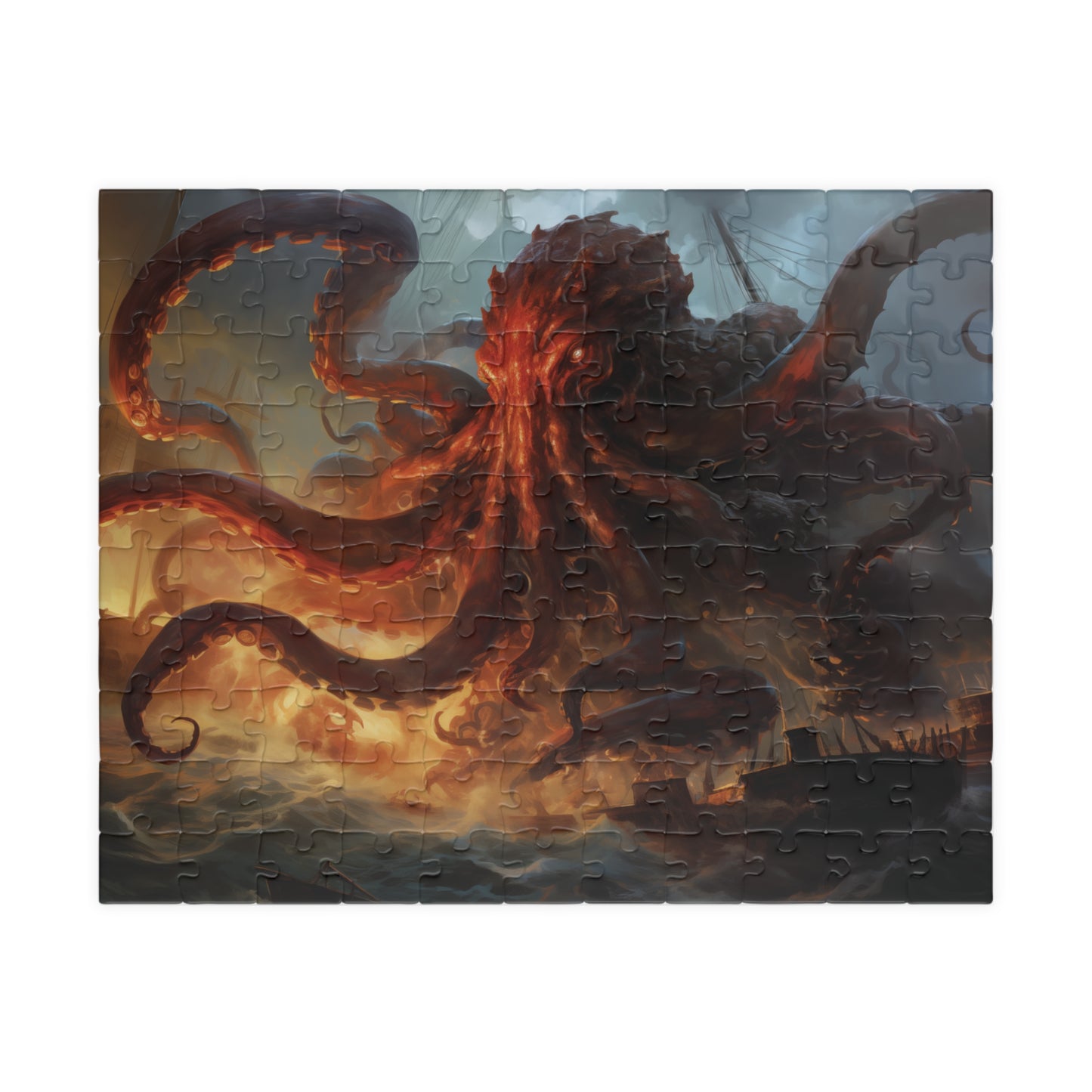 Epic Kraken Puzzle, Giant Octopus Jigsaw Puzzles, Mythical Sea Monster Jigsaw Puzzle, Fantasy Ocean Battle Puzzle, Kraken Attack Puzzle