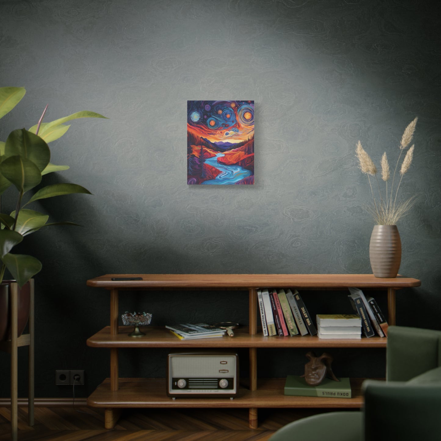 Psychedelic Cosmic Landscape Wall Art Canvas for Home Decor, Office, Meditation Space Galaxy, Abstract Art, Surreal Oil Painting Style
