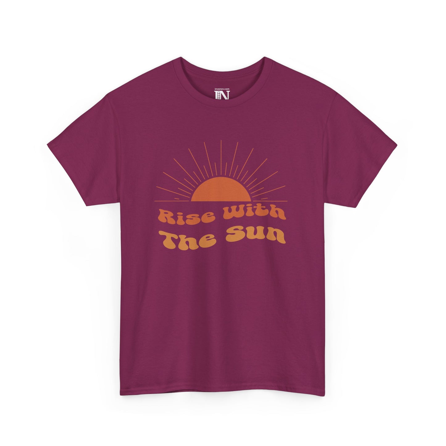 Rise With The Sun Summer Shirt, Boho Retro Style Shirt, Positive Message Graphic Top, Earthy Tones Vintage Style T-shirt, Mindful Optimistic