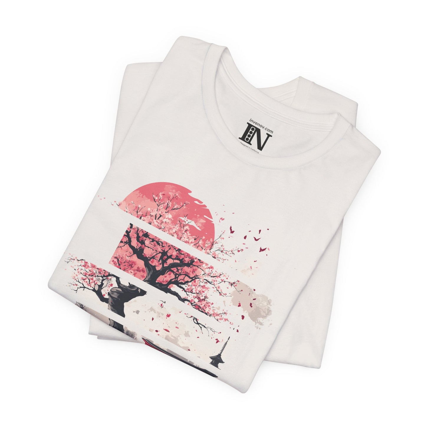 Japanese Cherry Blossom Shirt, Travel Japan Shirt, Elegant Japan Lover Shirt, Japan Torii Gate Shirt, Sumi-e Style, Artistic Fashion