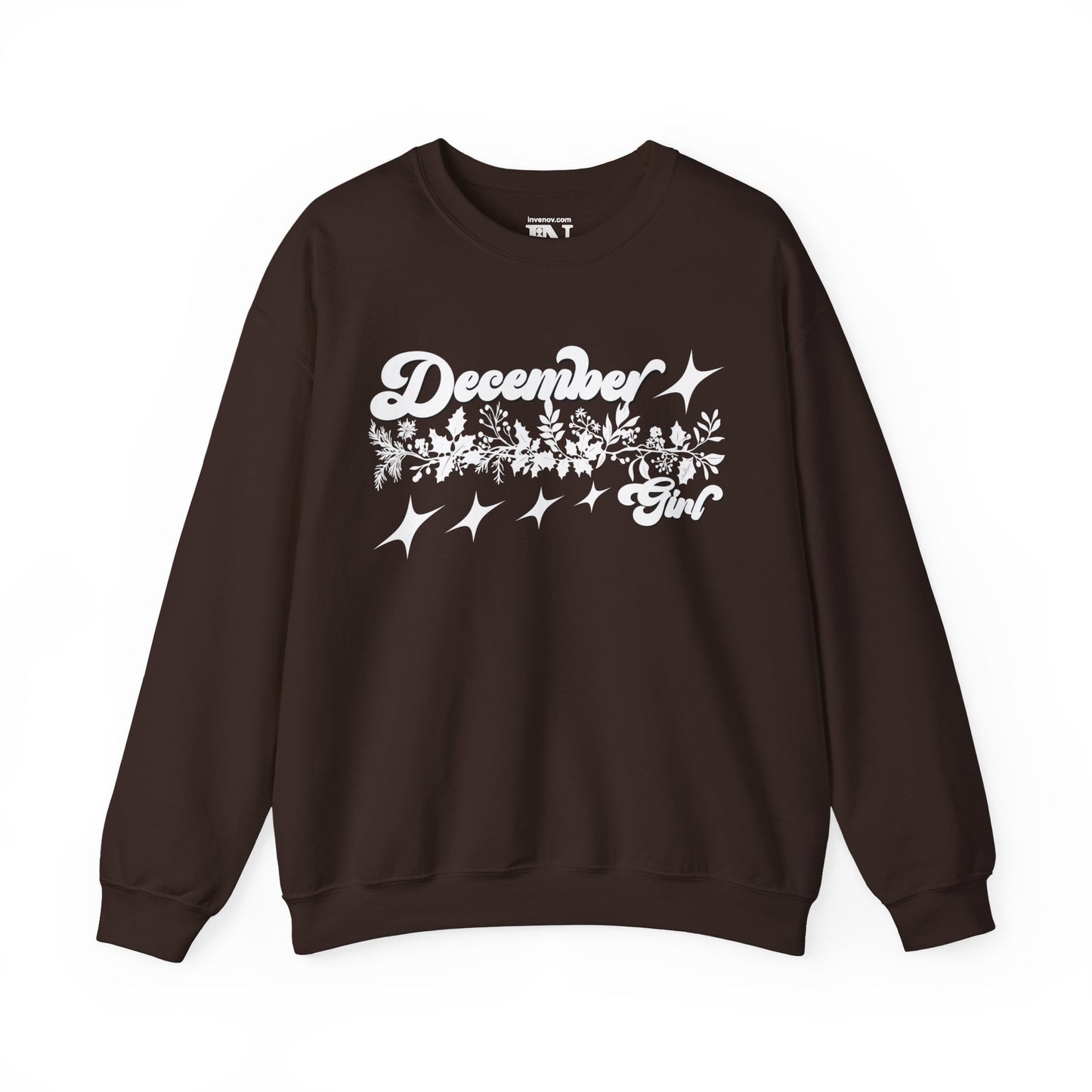 December Girl Sweatshirt, Christmas Flower Sweater, December Birthday, Born December, Dec Sweater, Winter Birthday, Winter Woman Sweatshirt