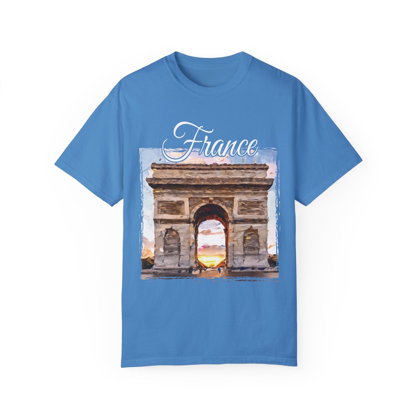 Comfort Colors Arc de Triomphe Sunset France T-shirt, Oil Painting Style Tee, Paris Landmark Shirt, Travel France Shirt, France Lover Shirt