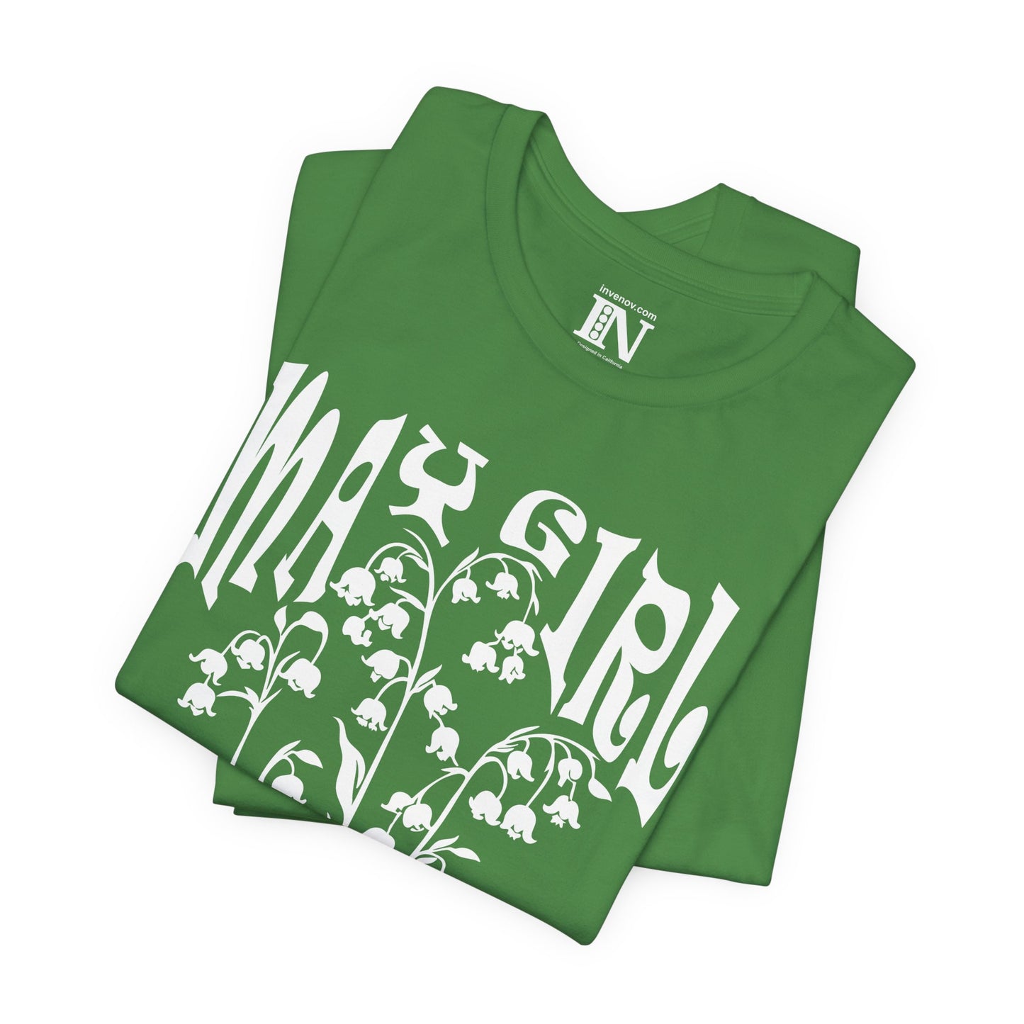 May Girl White Lily of the Valley Shirt, Birth Month Floral Tee, Retro Style May Birthday Gift, Flower Nature Inspired Graphic T-Shirt