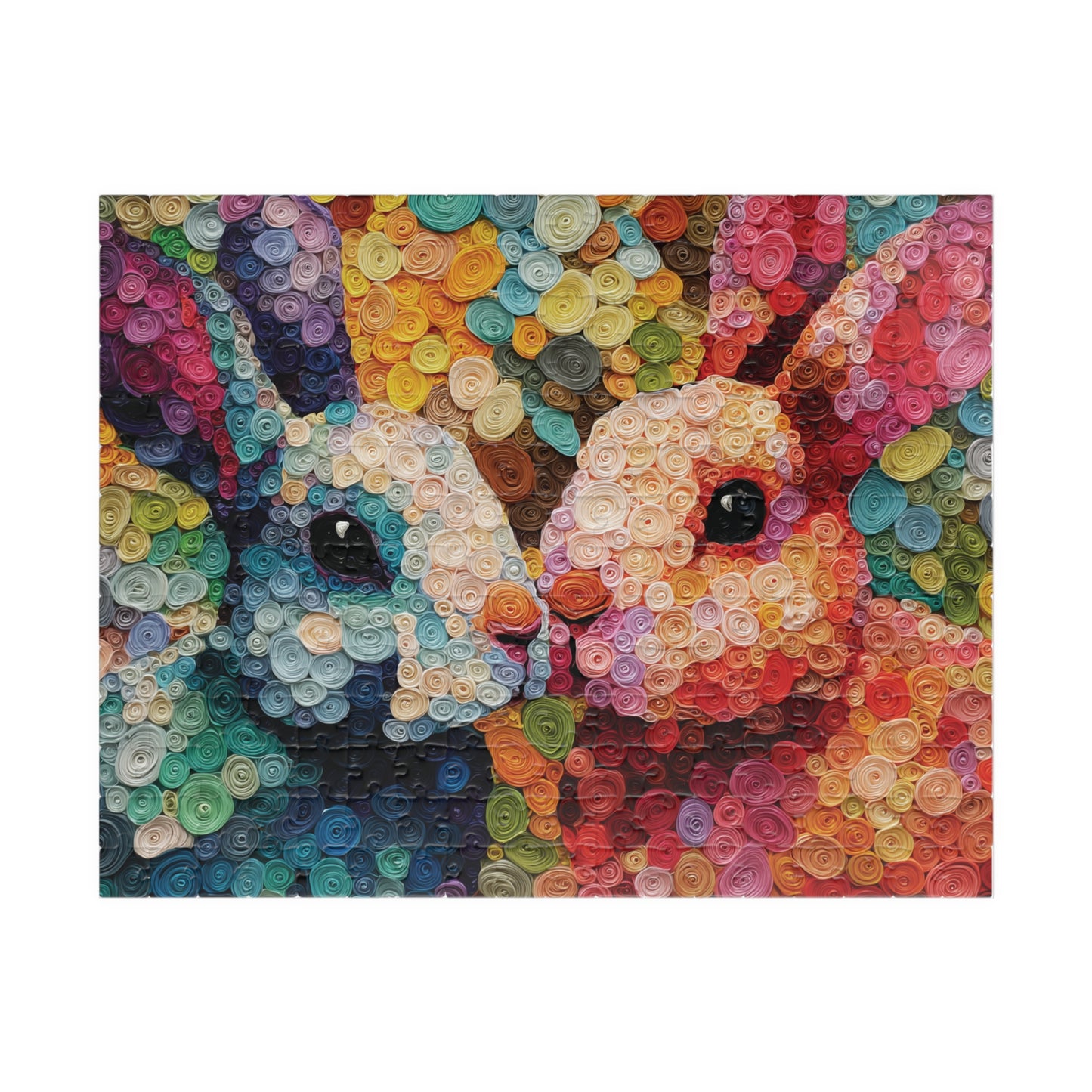 Rabbit Art Puzzle, Colorful Spiral Painting Style Abstract Design, Relaxing Activity for Puzzle Lovers, Birthdays & Holidays Gifts