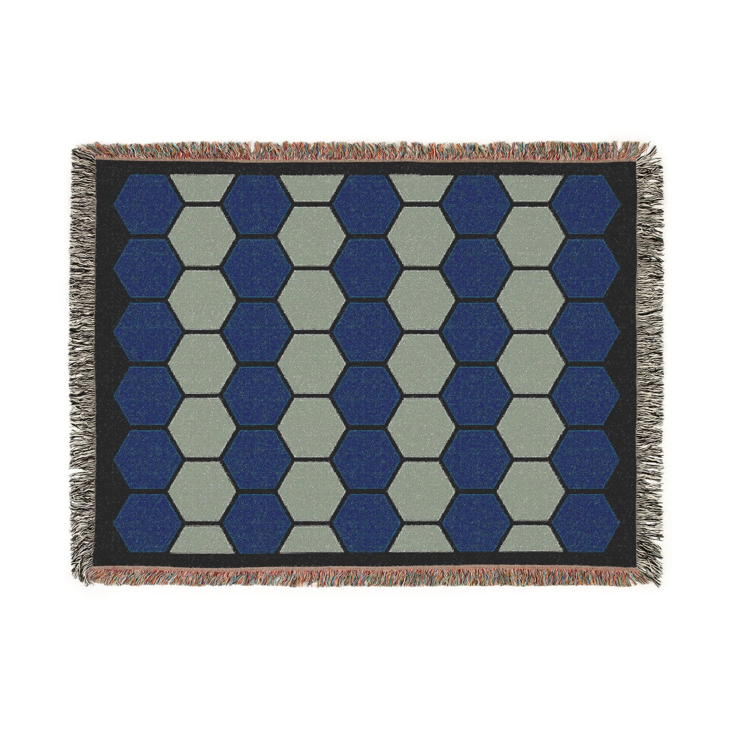 Geometric Hexagon Woven Blanket, Modern Sofa Throw, Wall Tapestry, Cozy Pattern Home Decor, Trendy Wall Decor, House Warming Gift