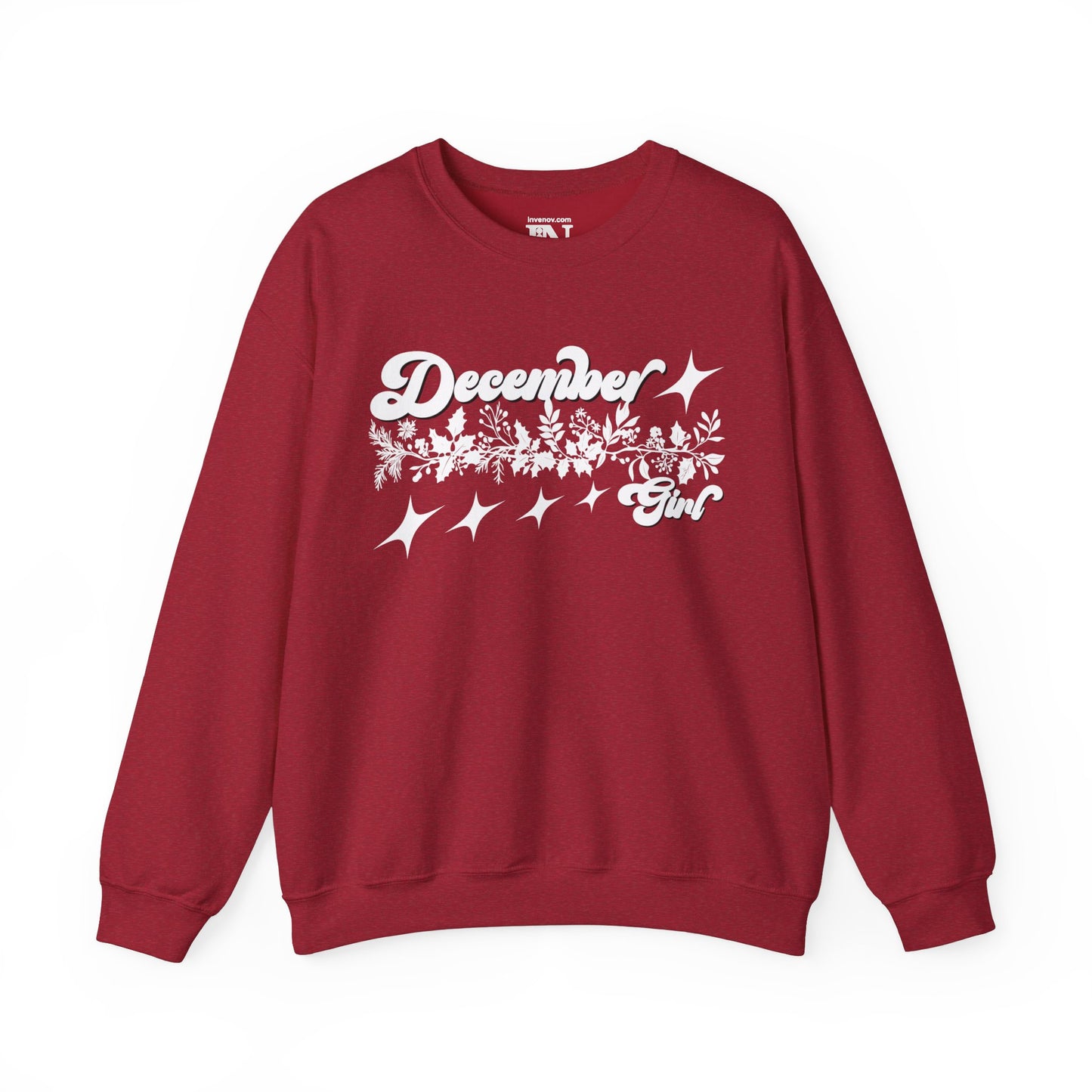 December Girl Sweatshirt, Christmas Flower Sweater, December Birthday, Born December, Dec Sweater, Winter Birthday, Winter Woman Sweatshirt
