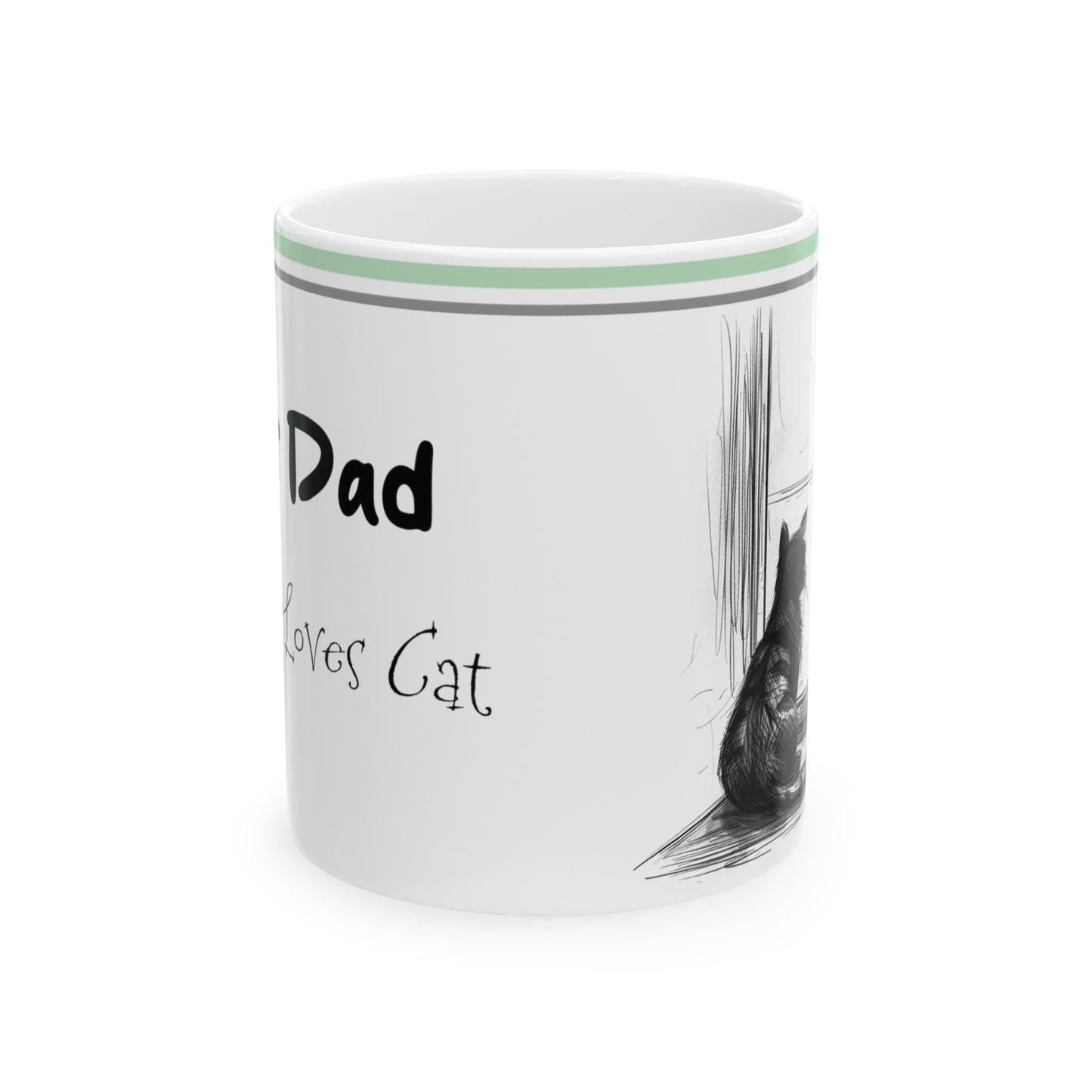 Father's Day Mug, Father Coffee Mug, Dad Loves Cat Mug, Dad Tea Cup, Father's Day Gift, Gift for him, Dad Birthday Gift