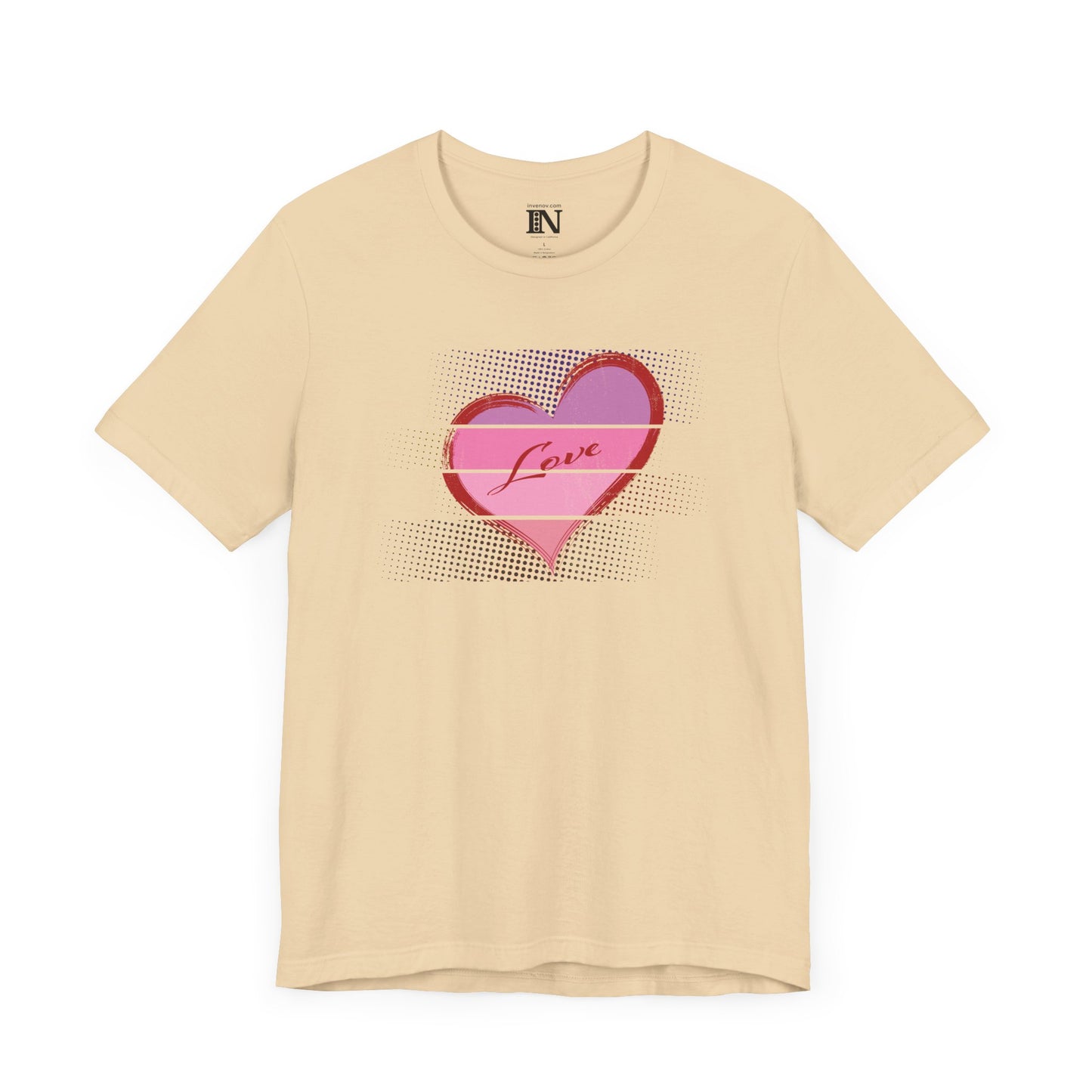 Vintage Style Heart Love T-Shirt, Retro Distressed Graphic Tee, Valentine's Day Apparel, Pink Red Shirt, Unisex Jersey Top, Gift for her