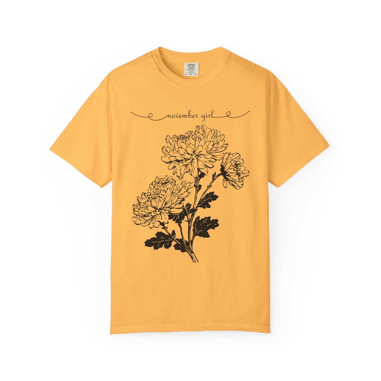 Comfort Colors November Girl Shirt, Chrysanthemum Chrysanths Birth Flower Tee, November Birthday Shirt, November Birthday Gift