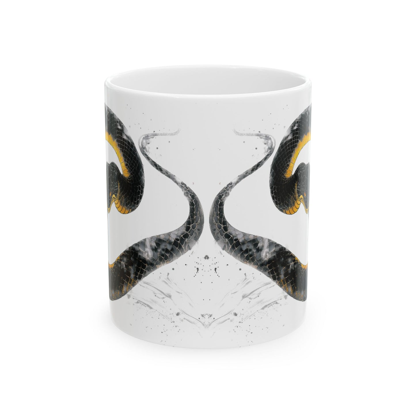 Ceramic Mug, Chinese Style Snake Painting in Black, Chinese New Year Gift, 11oz 15oz Mug, Year of the Snake Mug, Porcelain Cup