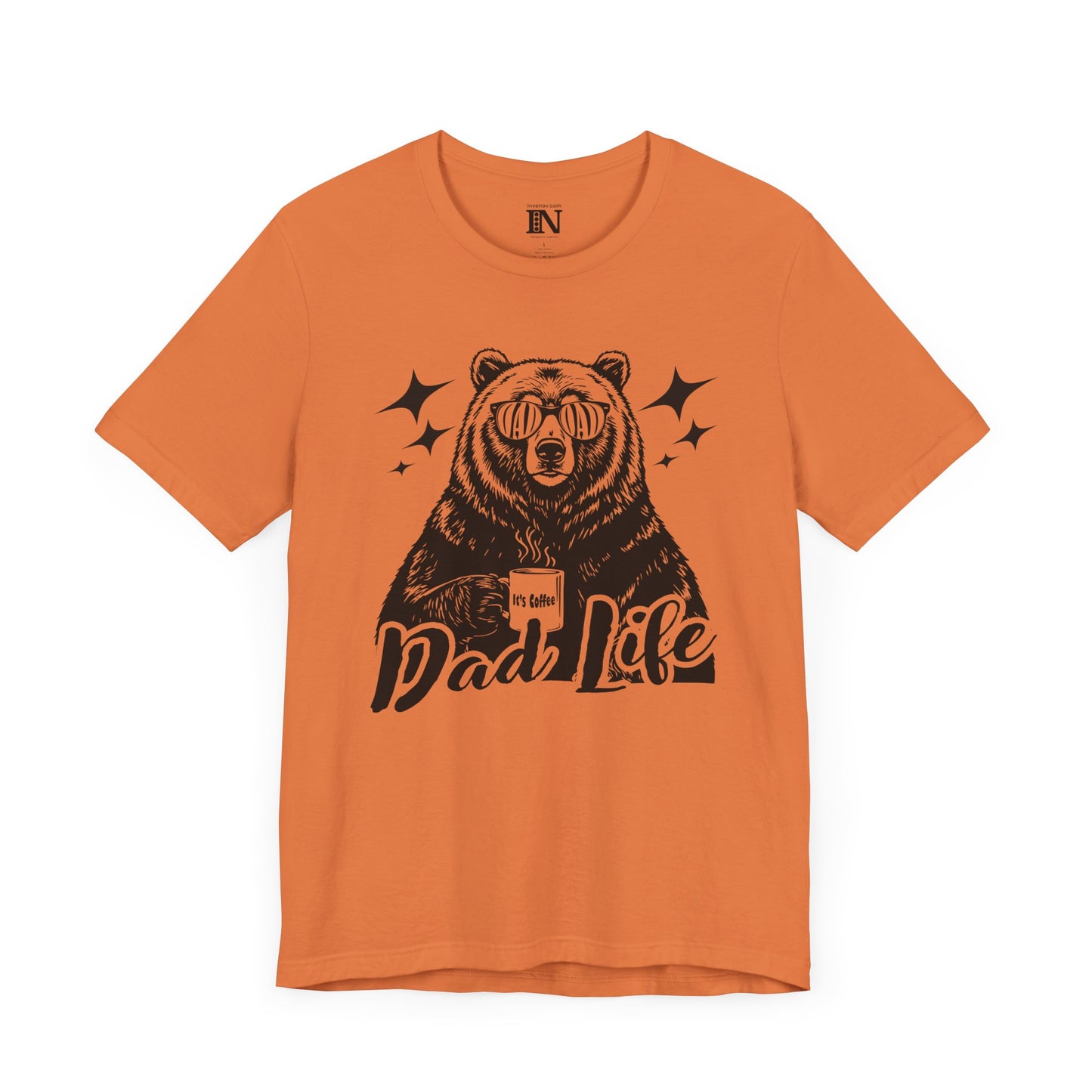 Father's Day Coffee Loving Dad Bear Shirt, Funny Father Day Shirt, Dad Life Short Sleeve T-shirt, Funny Gift for Dad, Bear Dad Shirt
