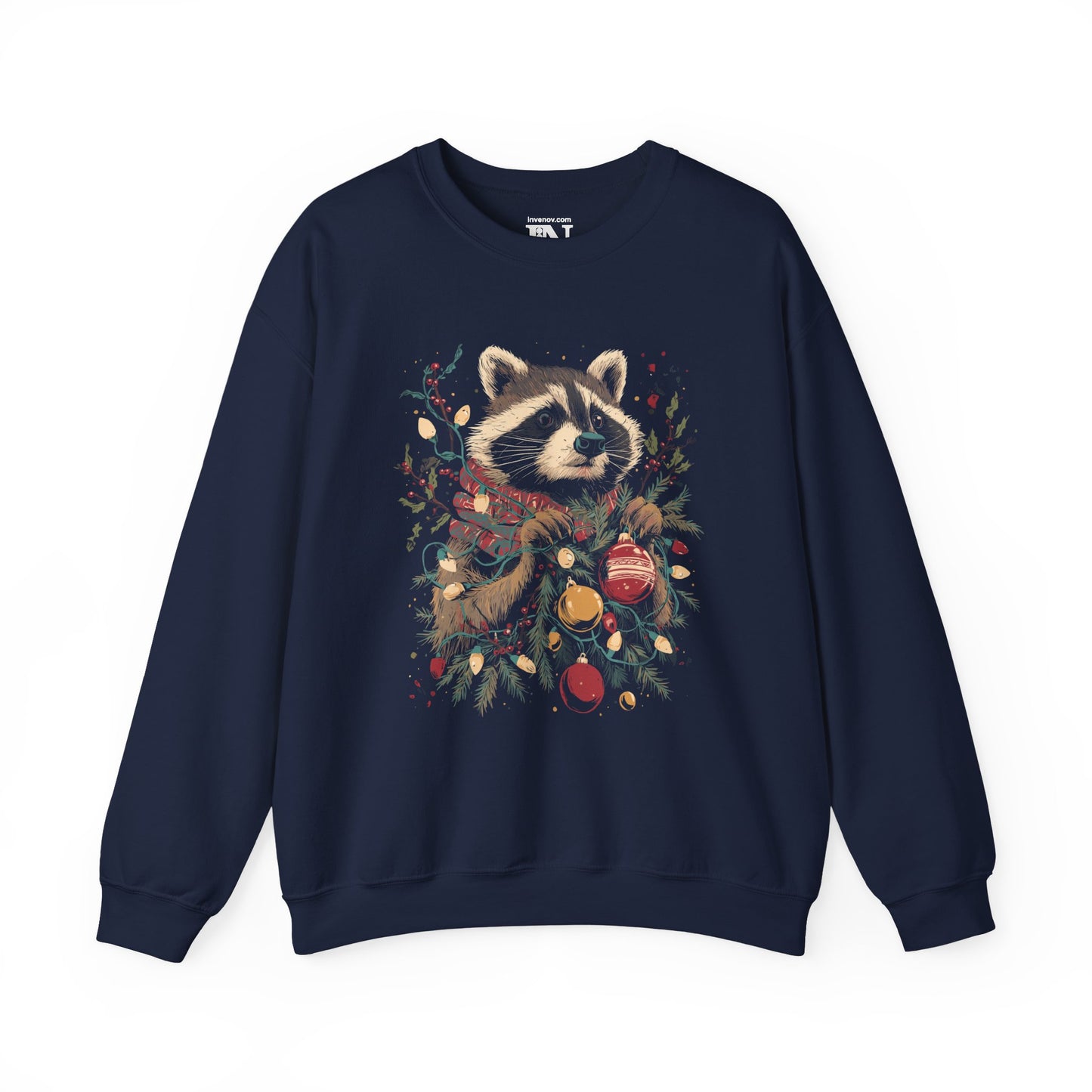 Christmas Raccoon Crewneck Sweatshirt, Holiday Christmas Matching Family Sweater, Cute Raccoon Jumper, Xmas Party Group Apparel