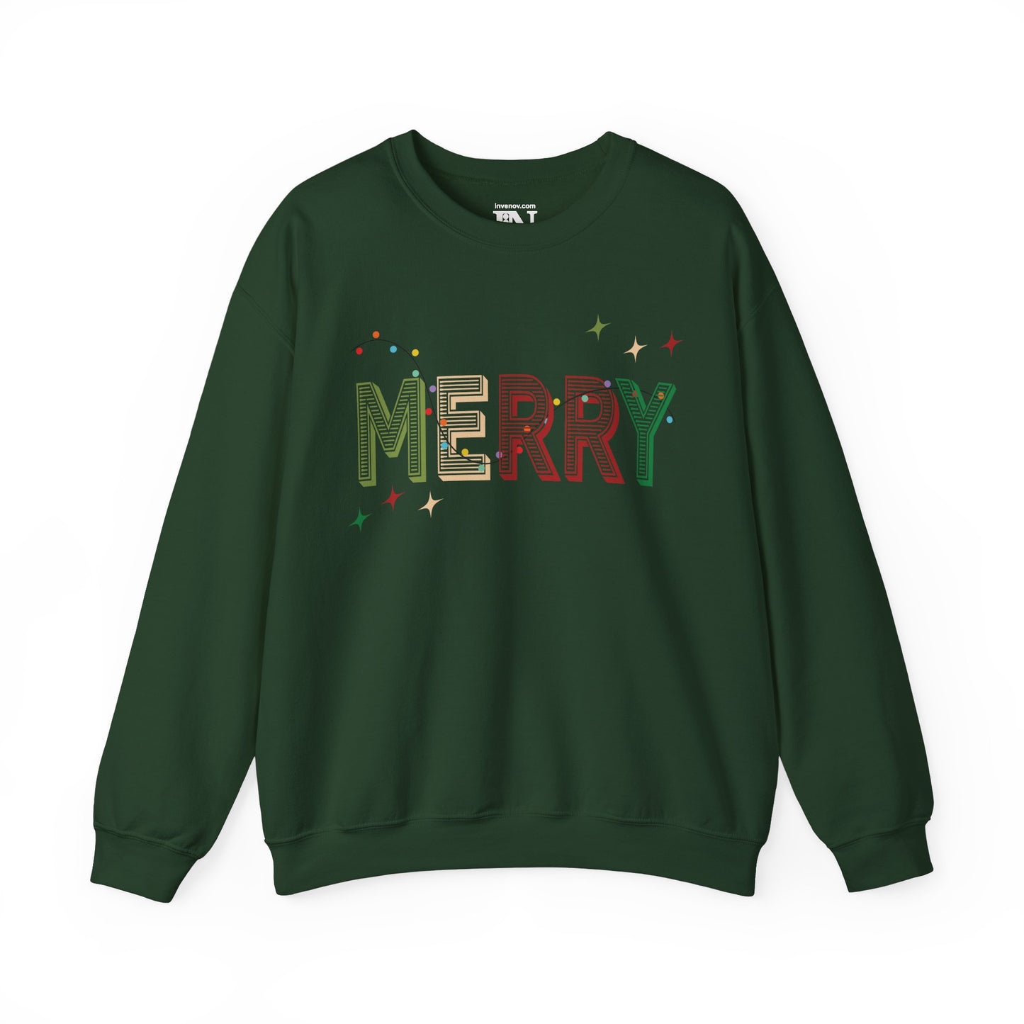 Christmas Light 'MERRY' Sweatshirt, Holiday Season Jumper, Festive Cozy Pullover, Xmas Crewneck, Winter Gift, Merry Christmas Sweater