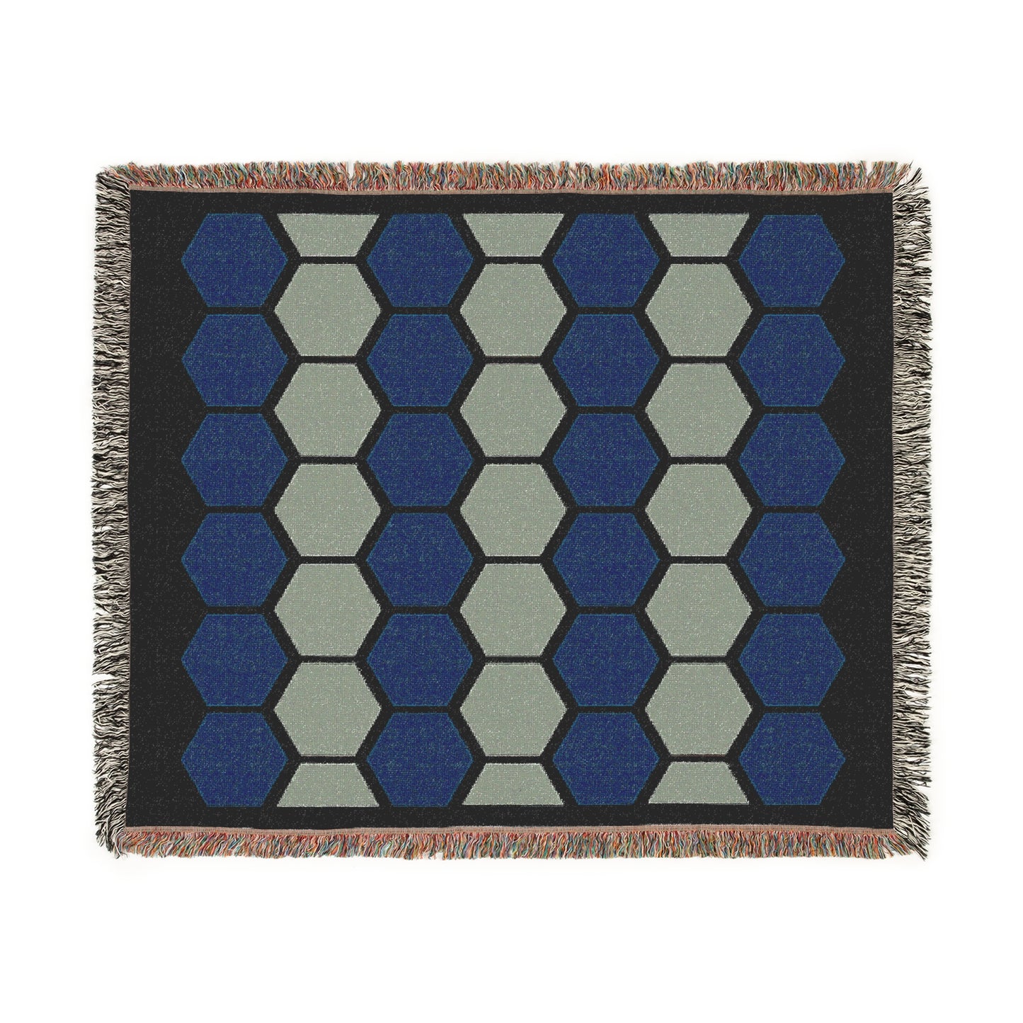 Geometric Hexagon Woven Blanket, Modern Sofa Throw, Wall Tapestry, Cozy Pattern Home Decor, Trendy Wall Decor, House Warming Gift