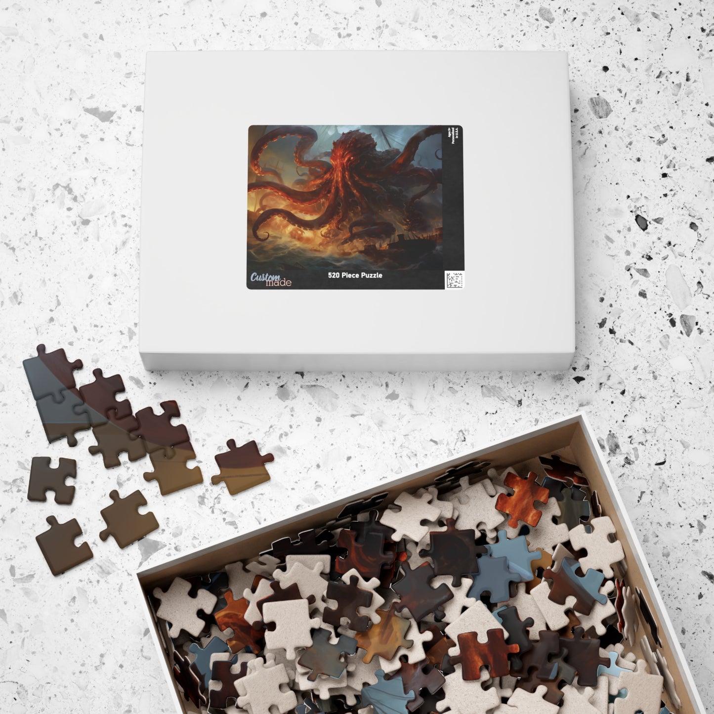 Epic Kraken Puzzle, Giant Octopus Jigsaw Puzzles, Mythical Sea Monster Jigsaw Puzzle, Fantasy Ocean Battle Puzzle, Kraken Attack Puzzle
