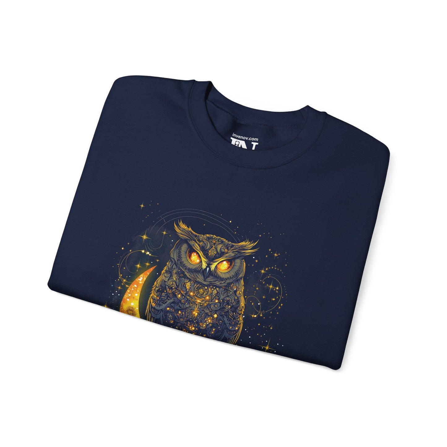Celestial Owl Sweatshirt, Cosmic Moon Owl Shirt, Mystical Galaxy Jumper, Astronomy Bird Pullover, Unique Artistic Sweater, Cosmic Graphic