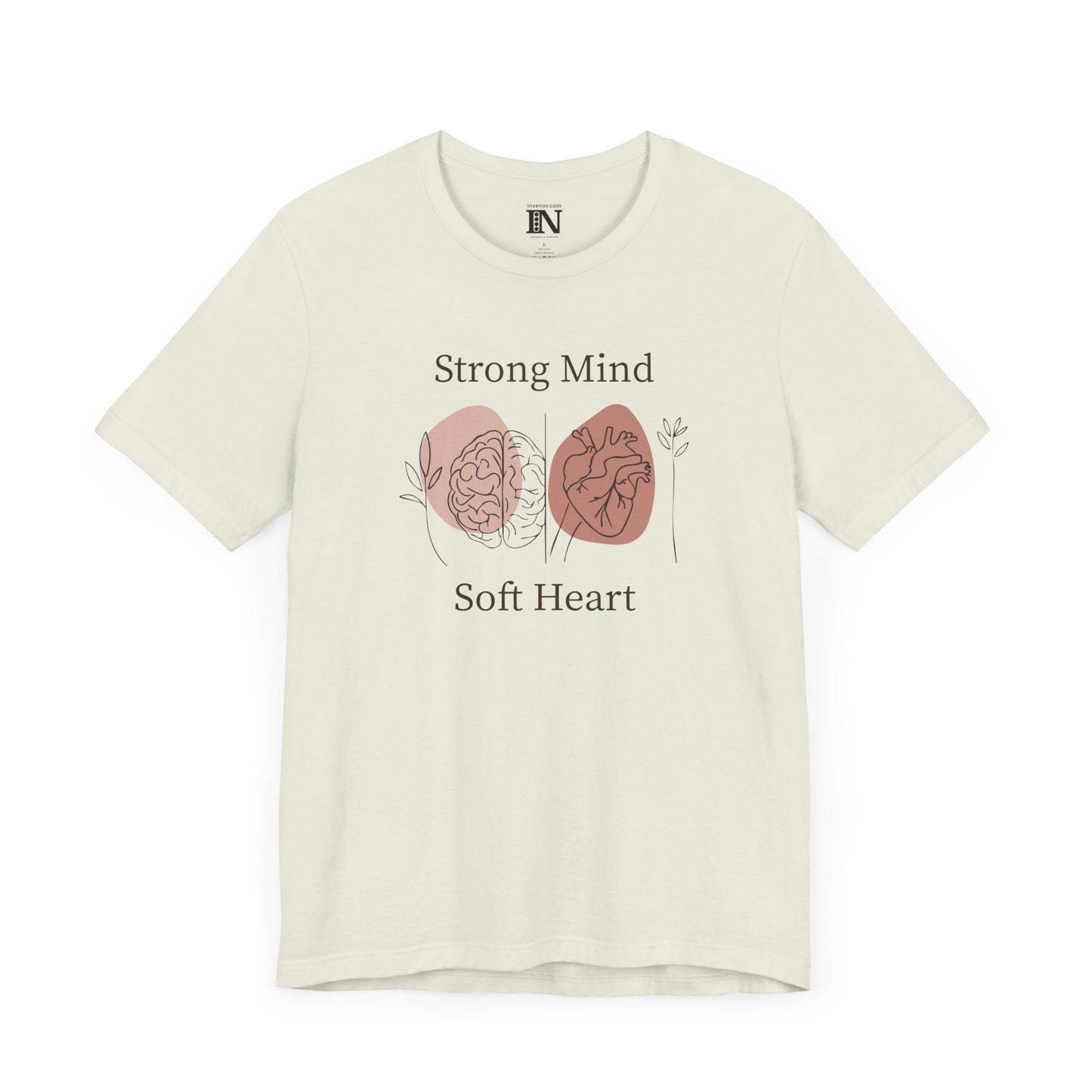 Minimalist Strong Mind Soft Heart Shirt, Inspirational Graphic T-Shirt, Mental Strength Kindness Shirt, Wellness Graphic Tee, Therapist Gift