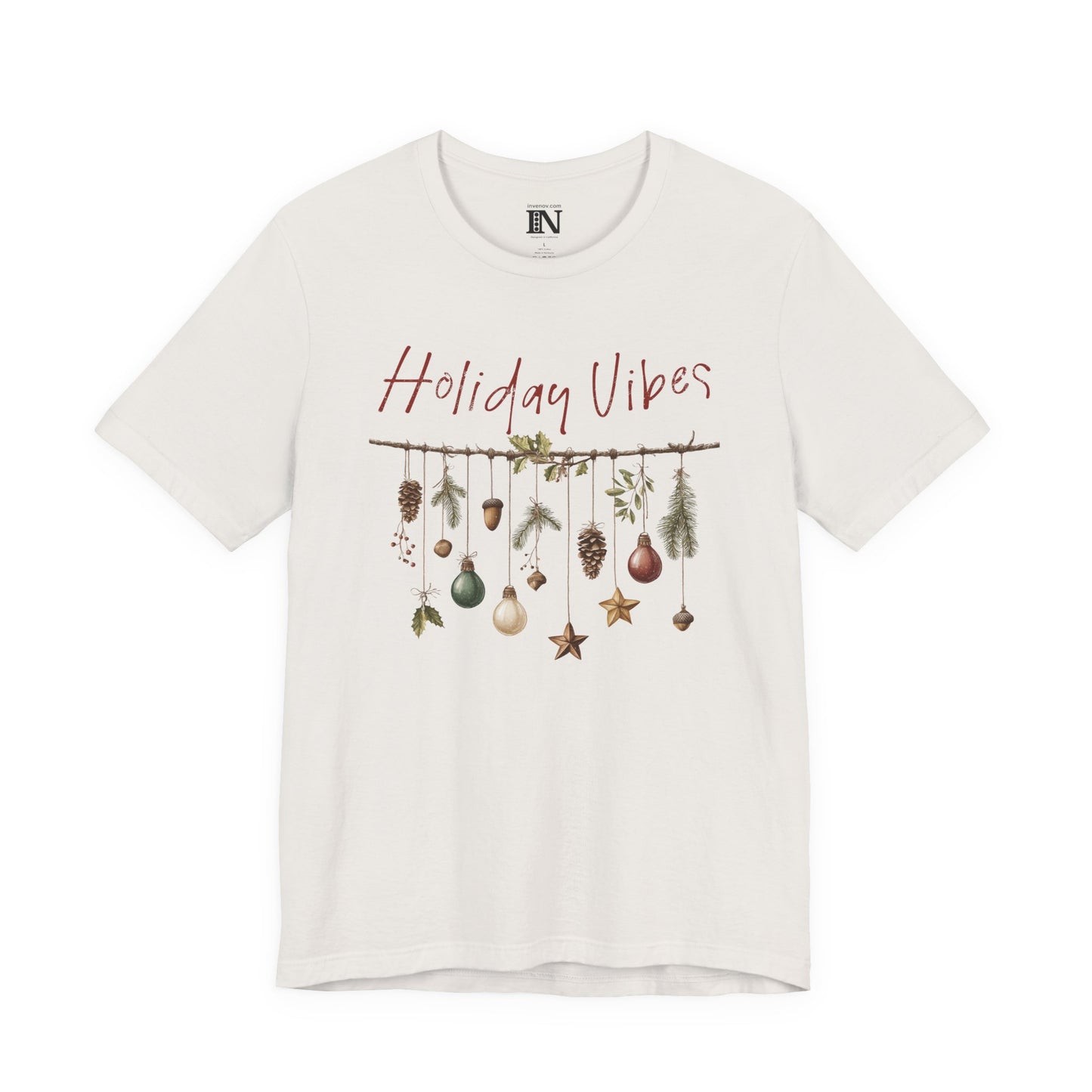 Holiday Vibes Festive Christmas Shirt, Rustic Woodland Design, Casual Gathering Shirt, Winter Celebration Tee, Everyday Holiday Wear,