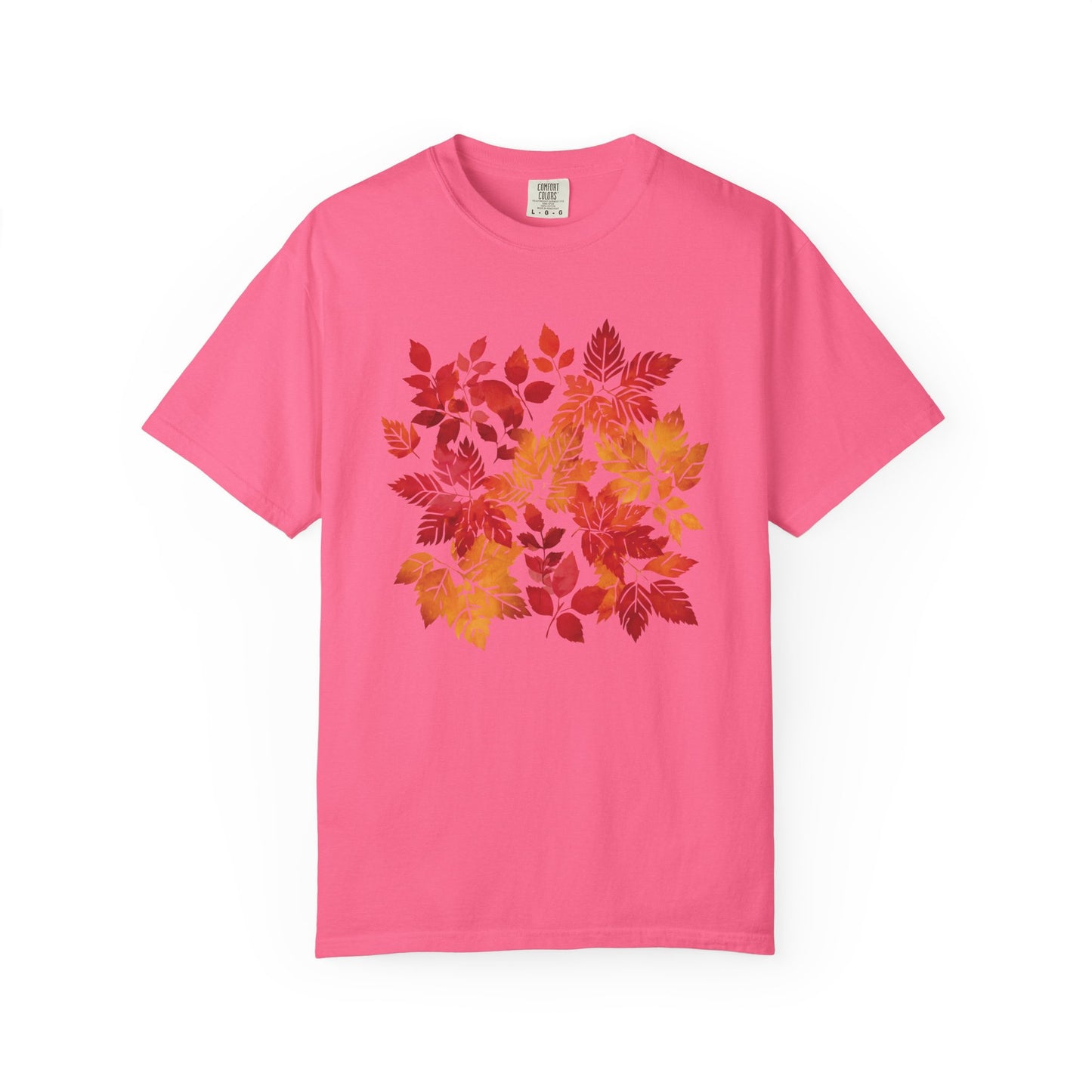Comfort Colors Autumn Leaves Garment-Dyed T-shirt, Cozy Fall Golden Leaves Tee, Pumpkin Patch Vibes, Thanksgiving Gathering Vibrant Autumn
