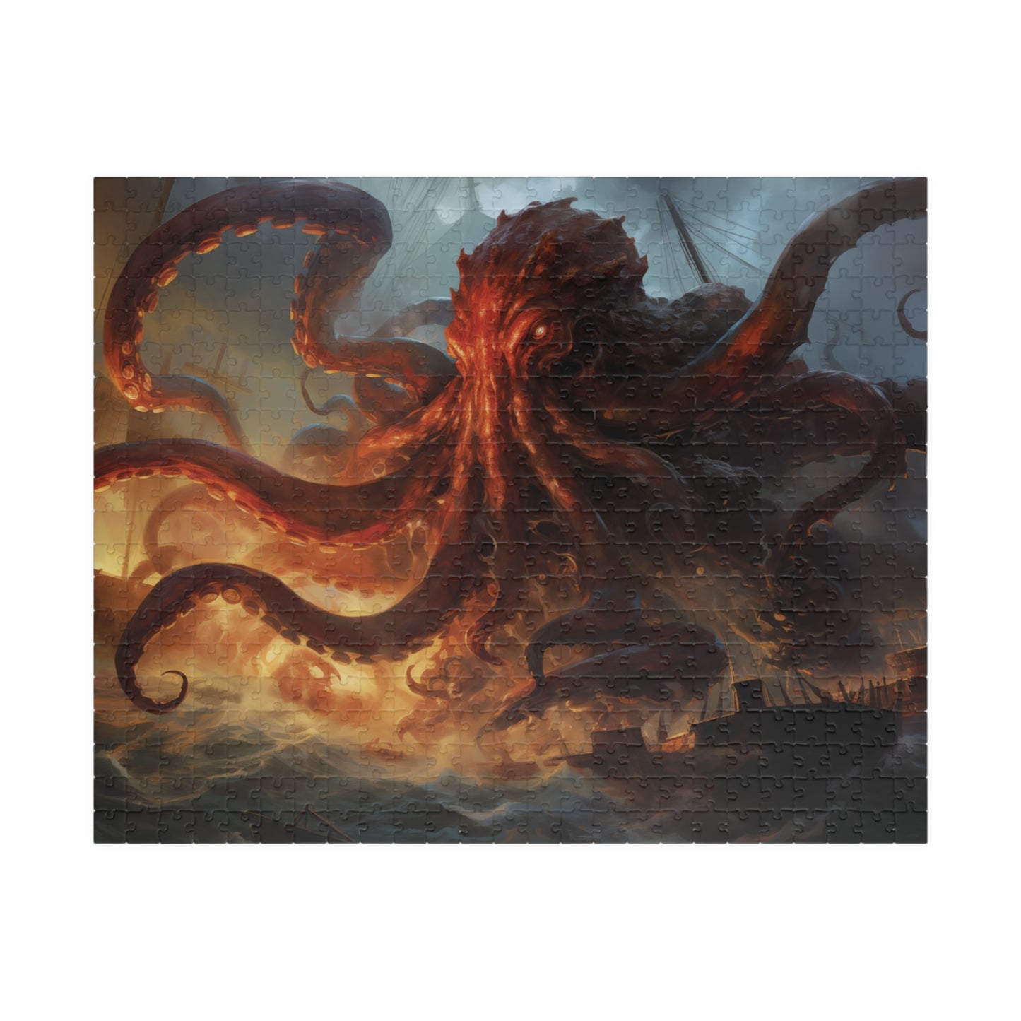 Epic Kraken Puzzle, Giant Octopus Jigsaw Puzzles, Mythical Sea Monster Jigsaw Puzzle, Fantasy Ocean Battle Puzzle, Kraken Attack Puzzle