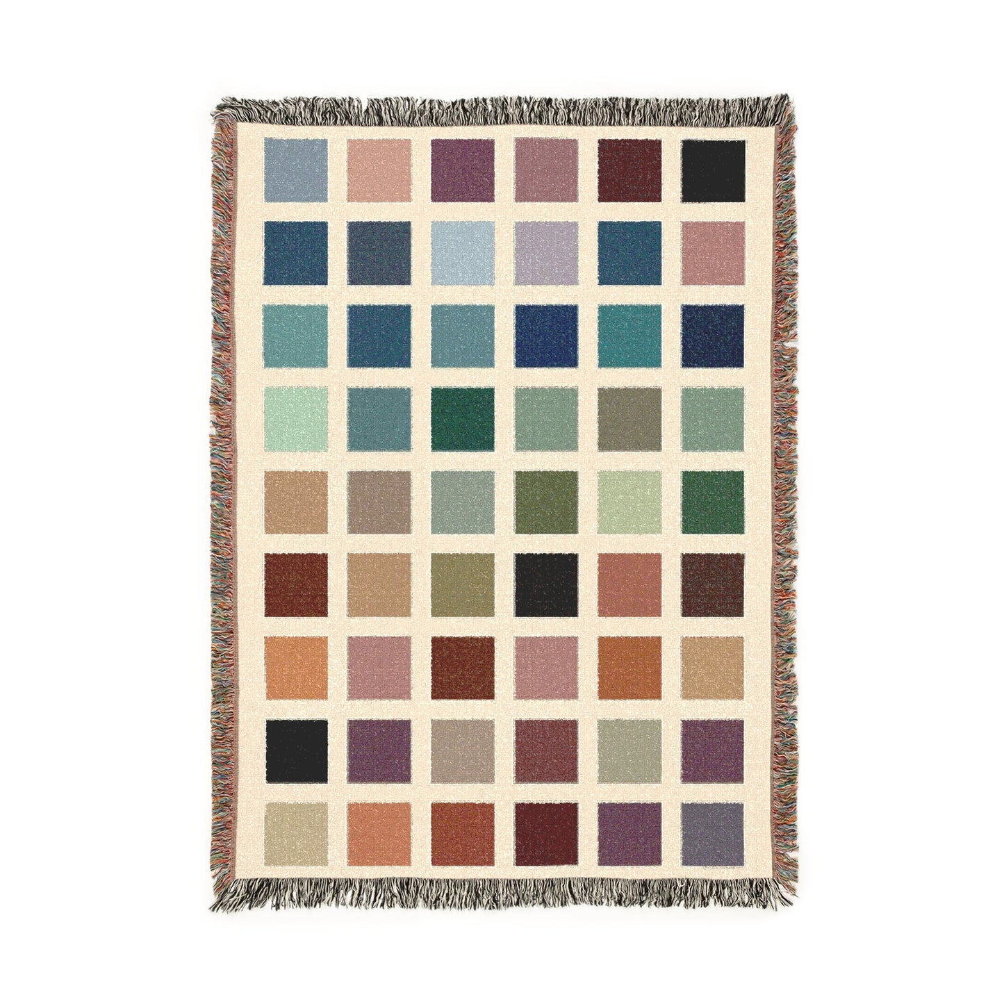 Colorful Checkerboard Grid Woven Blanket, Wall Tapestry, Modern Geometric Home Decor, Cozy Sofa Throw, Soft Fringe Blanket