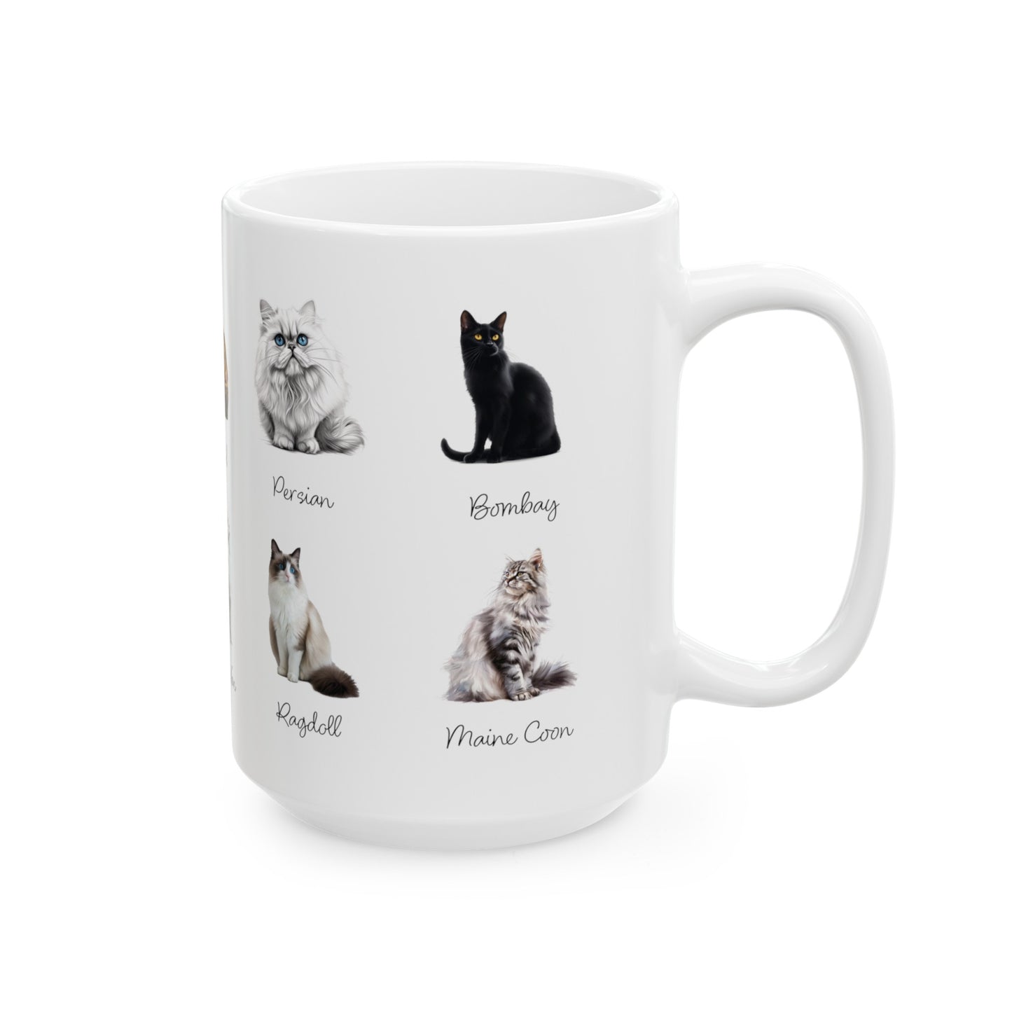 Cat Coffee Mug, Cat Breed Mug, Cat Lover Mug, Cat Drawing Mug, Kitten Tea Cup, House Warming gift, Cat Home Decor, Birthday Gift