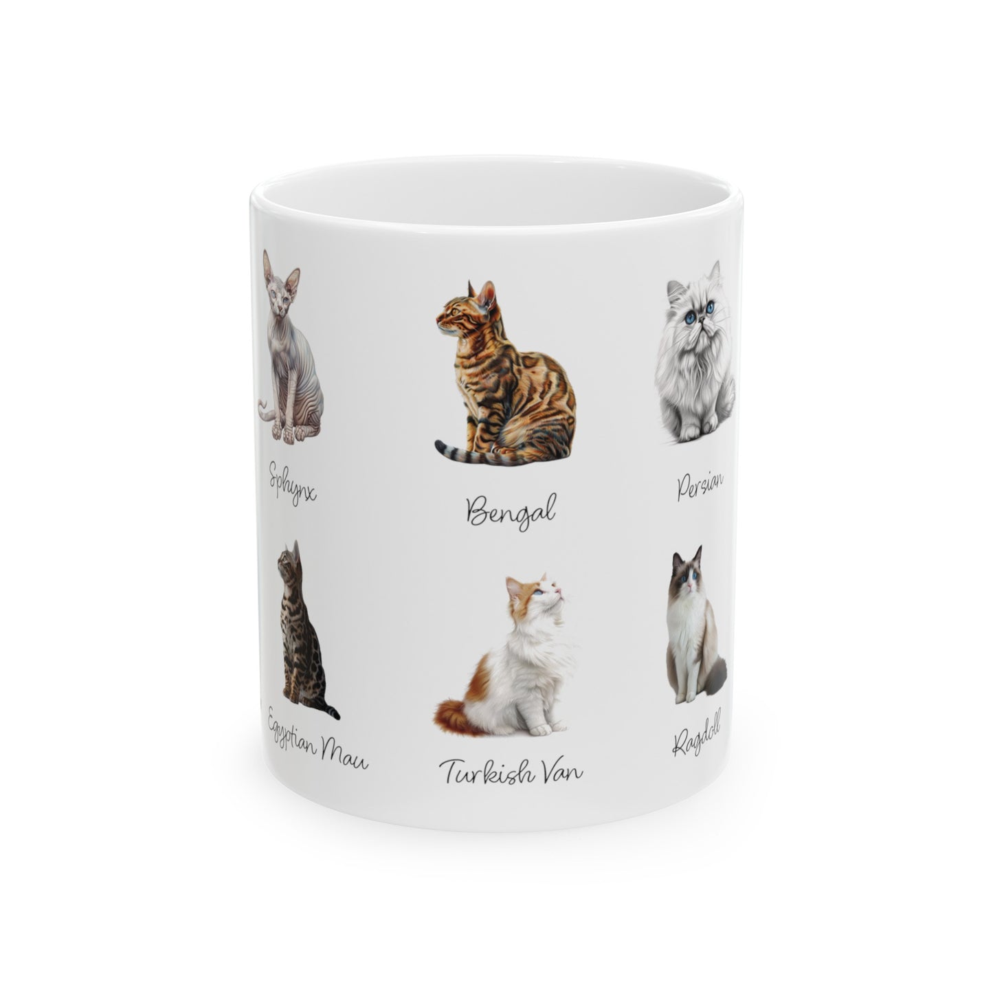 Cat Coffee Mug, Cat Breed Mug, Cat Lover Mug, Cat Drawing Mug, Kitten Tea Cup, House Warming gift, Cat Home Decor, Birthday Gift