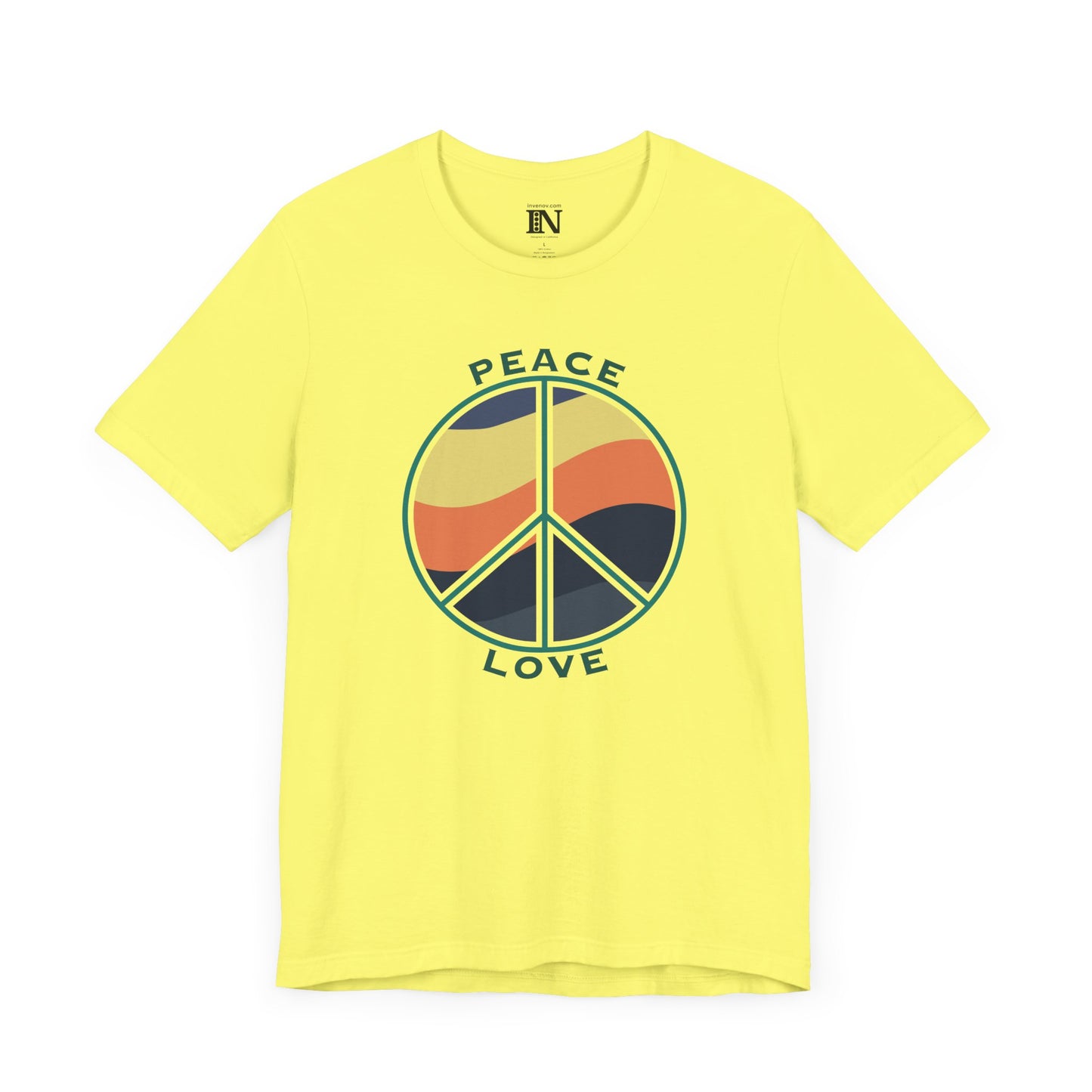 Retro Peace Sign Tee, Sunset Color Graphic T-Shirt, Hippie Peace Love Shirt, Boho Earthy Fashion Top, Peace Symbol Gift, Vintage Style Tee