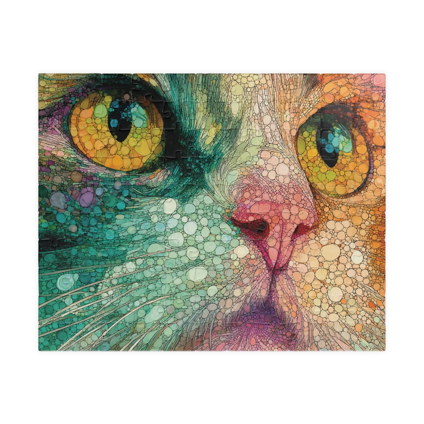 Colorful Cat Jigsaw Puzzle, Vibrant Feline Artwork for Cat Lovers and Puzzle Enthusiasts, Relaxing and Unique Gift Idea, Family Game Puzzle