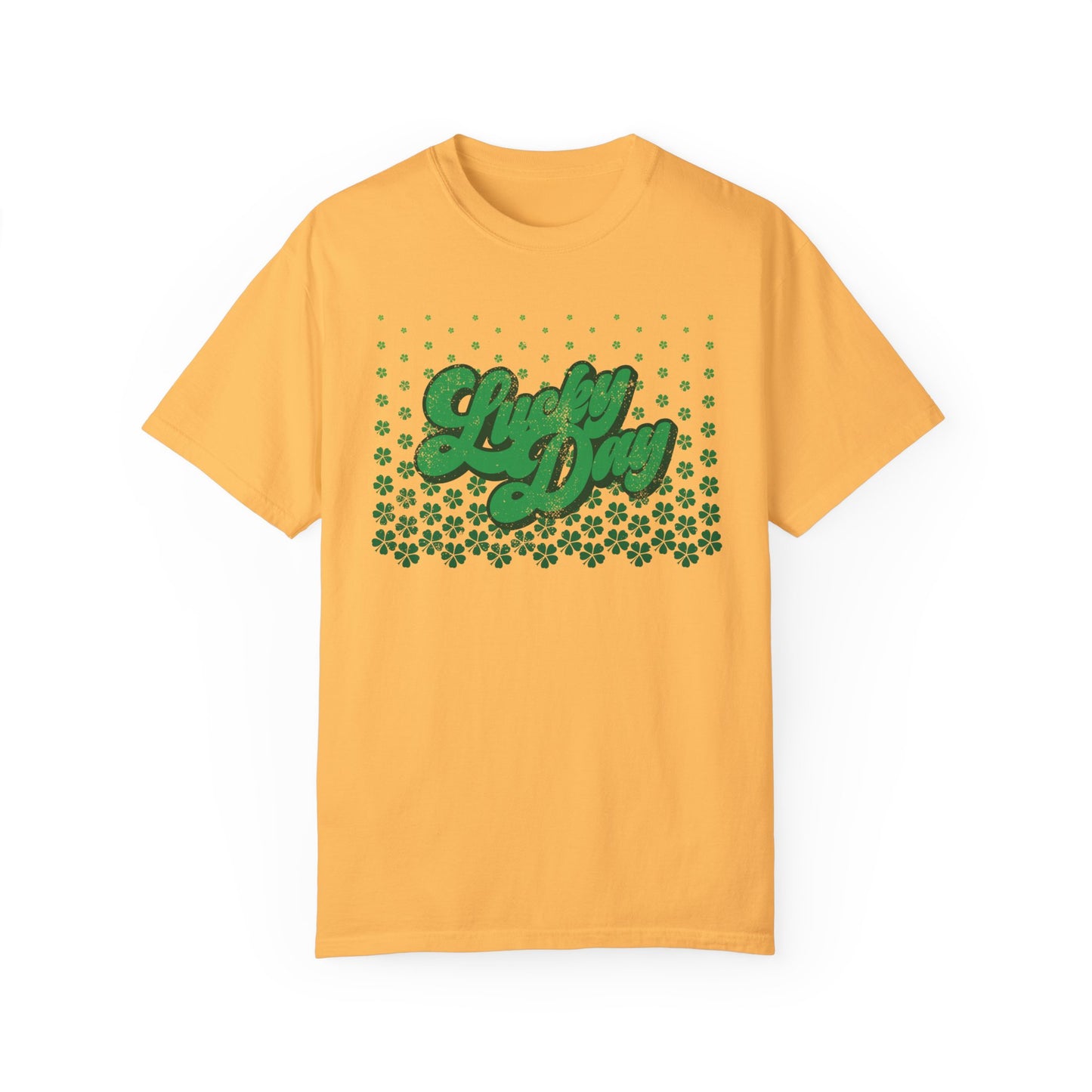 Comfort Colors Lucky Day Unisex Garment-Dyed T-shirt, St Patrick's Day Shirt, Shamrock Tee, Good Fortune Apparel, Festive Lucky Charm Top
