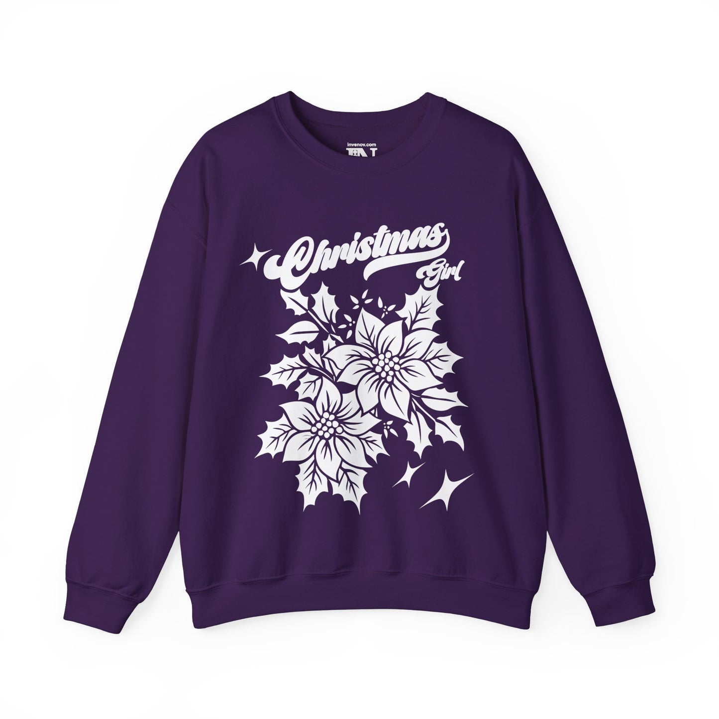 Christmas Girl Sweatshirt, Poinsettia Flower Sweater, December Birthday, Born December, Dec Sweatshirt, Winter Birthday, Winter Sweatshirt