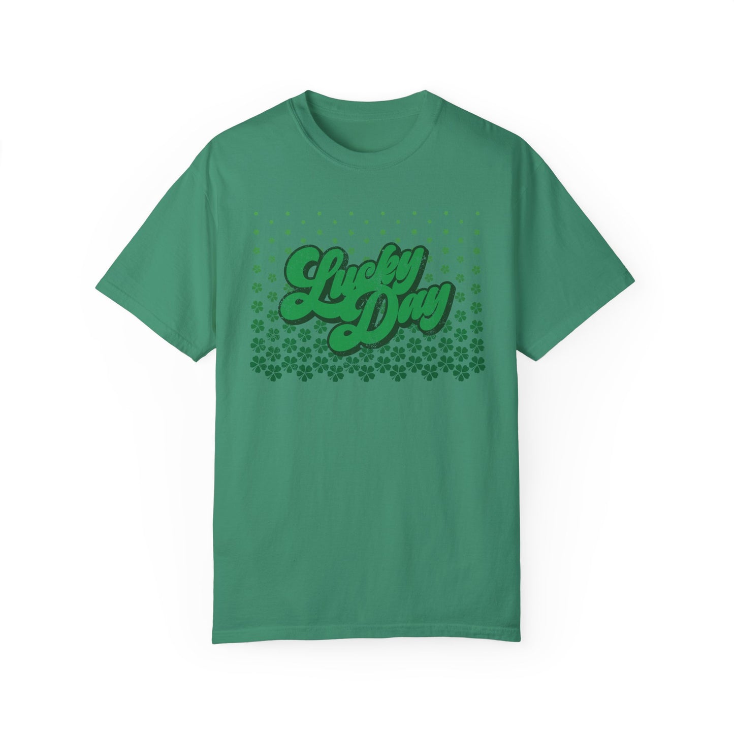 Comfort Colors Lucky Day Unisex Garment-Dyed T-shirt, St Patrick's Day Shirt, Shamrock Tee, Good Fortune Apparel, Festive Lucky Charm Top