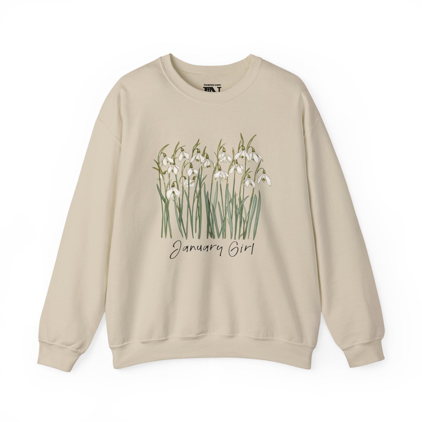January Girl Snowdrop Flower Sweatshirt, January Birthday Sweater, Winter Birthday Gift, January Birth Flower Shirt, Cozy Botanical Crewneck