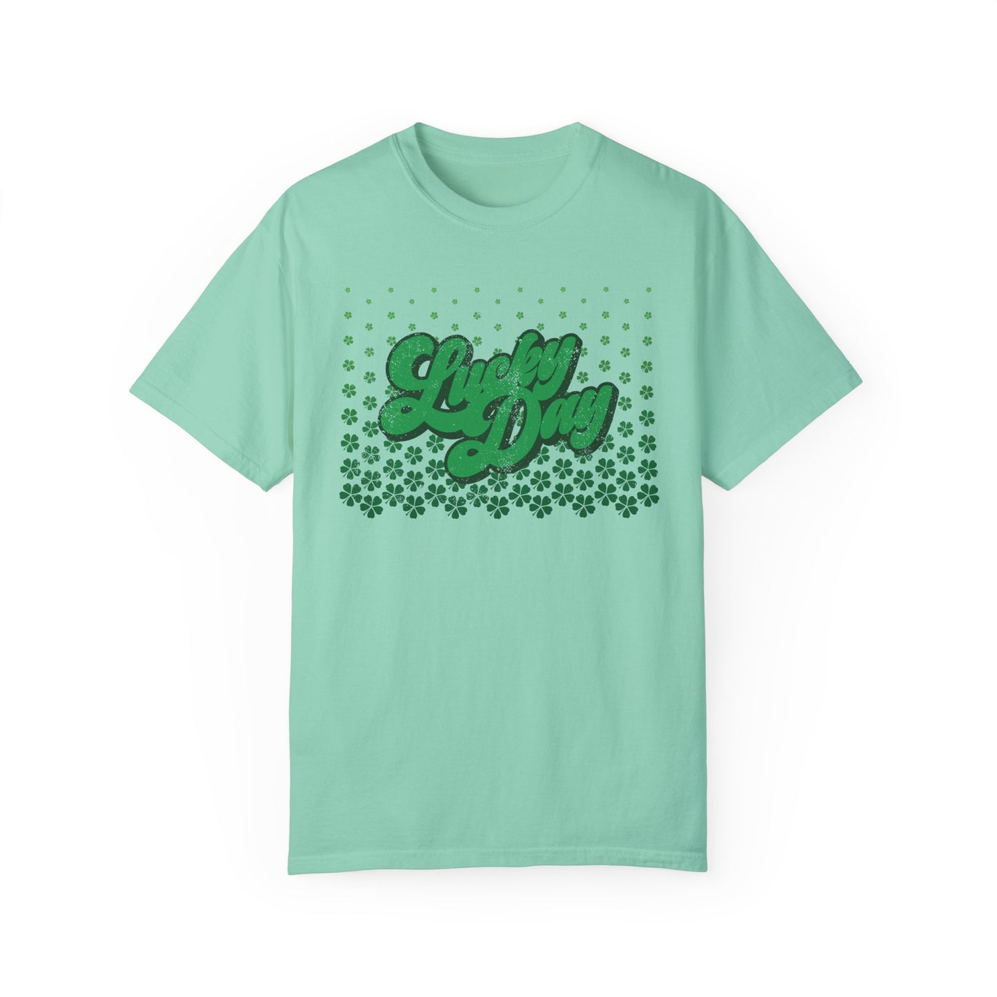 Comfort Colors Lucky Day Unisex Garment-Dyed T-shirt, St Patrick's Day Shirt, Shamrock Tee, Good Fortune Apparel, Festive Lucky Charm Top