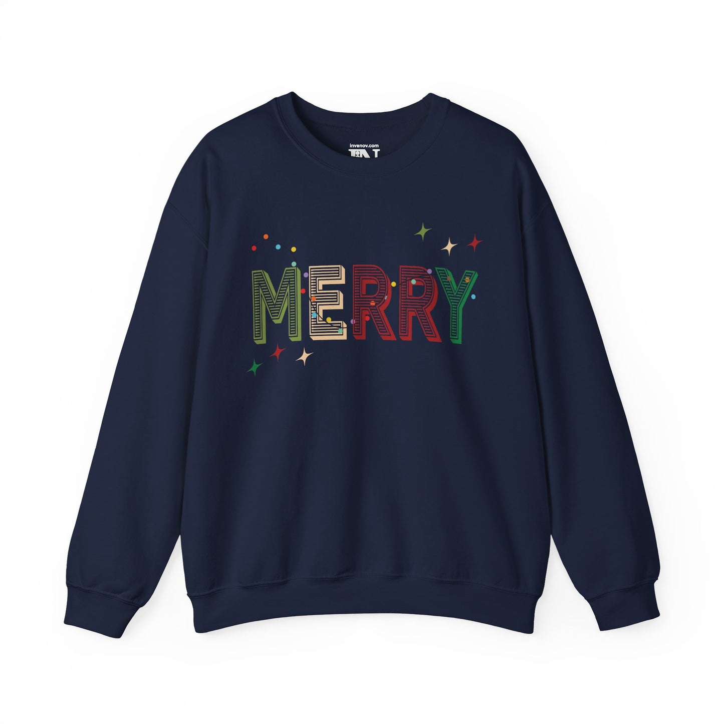 Christmas Light 'MERRY' Sweatshirt, Holiday Season Jumper, Festive Cozy Pullover, Xmas Crewneck, Winter Gift, Merry Christmas Sweater
